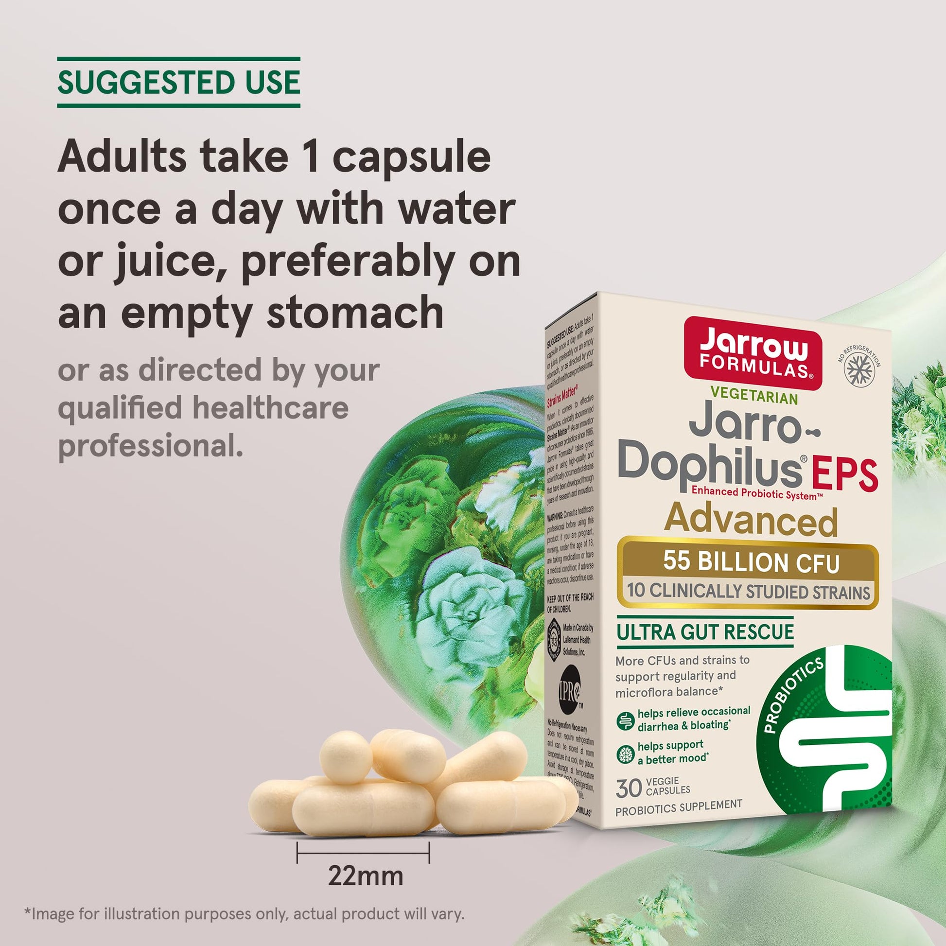 Jarrow Formulas Jarro-Dophilus EPS Advanced, 55 Billion CFU Probiotics, Digestive Support for Adults, 30 Probiotic Supplement Veggie Capsules, Up to 30 Day Supply Jarrow FormulasAu supplements