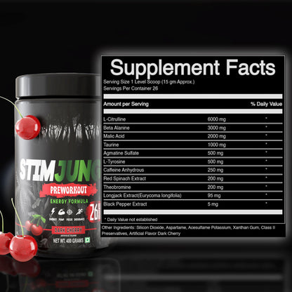 STIMJungle Essential Preworkout •Insane Energy •6G L-Citrulline •3G Beta Alanine STIMJungleUS supplements