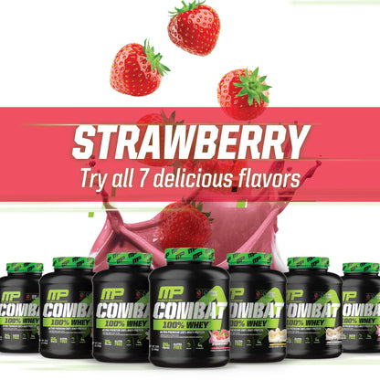 MusclePharm Combat 100% Whey Protein Powder, Strawberry Cream Flavor Muscle PharmUS supplements