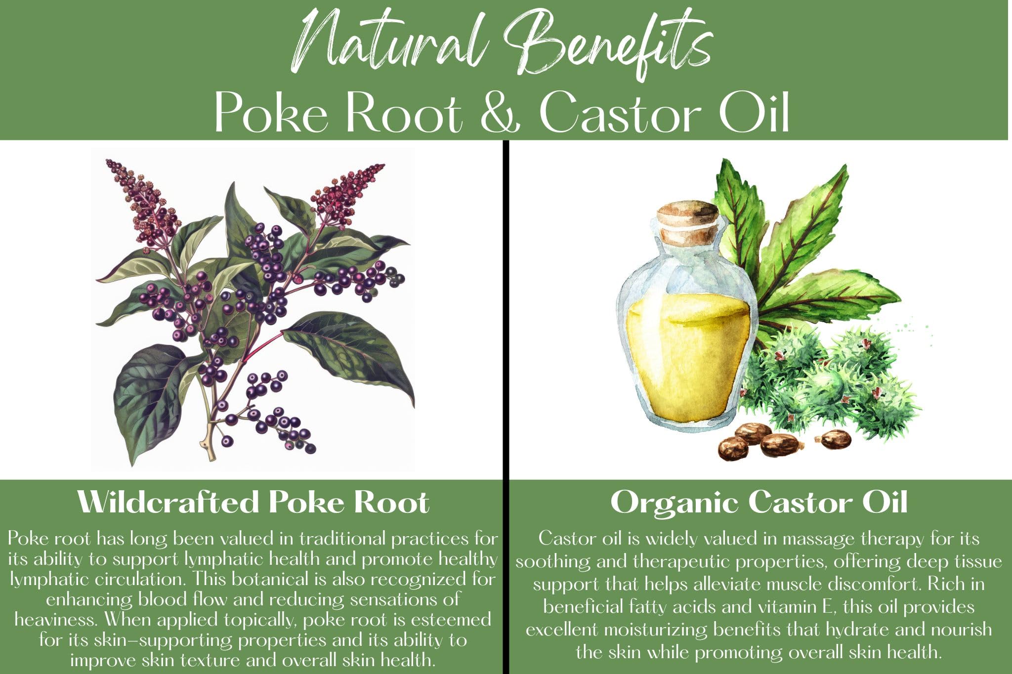 Organic Poke Root Castor Oil Salve | Vegan Lymphatic Support | Enriched with Essential Oils | Cysts, Boils, Fibroids, Swollen Lymph Nodes, Breast & Joint (1oz, Lilac) Living FarmsAu supplements
