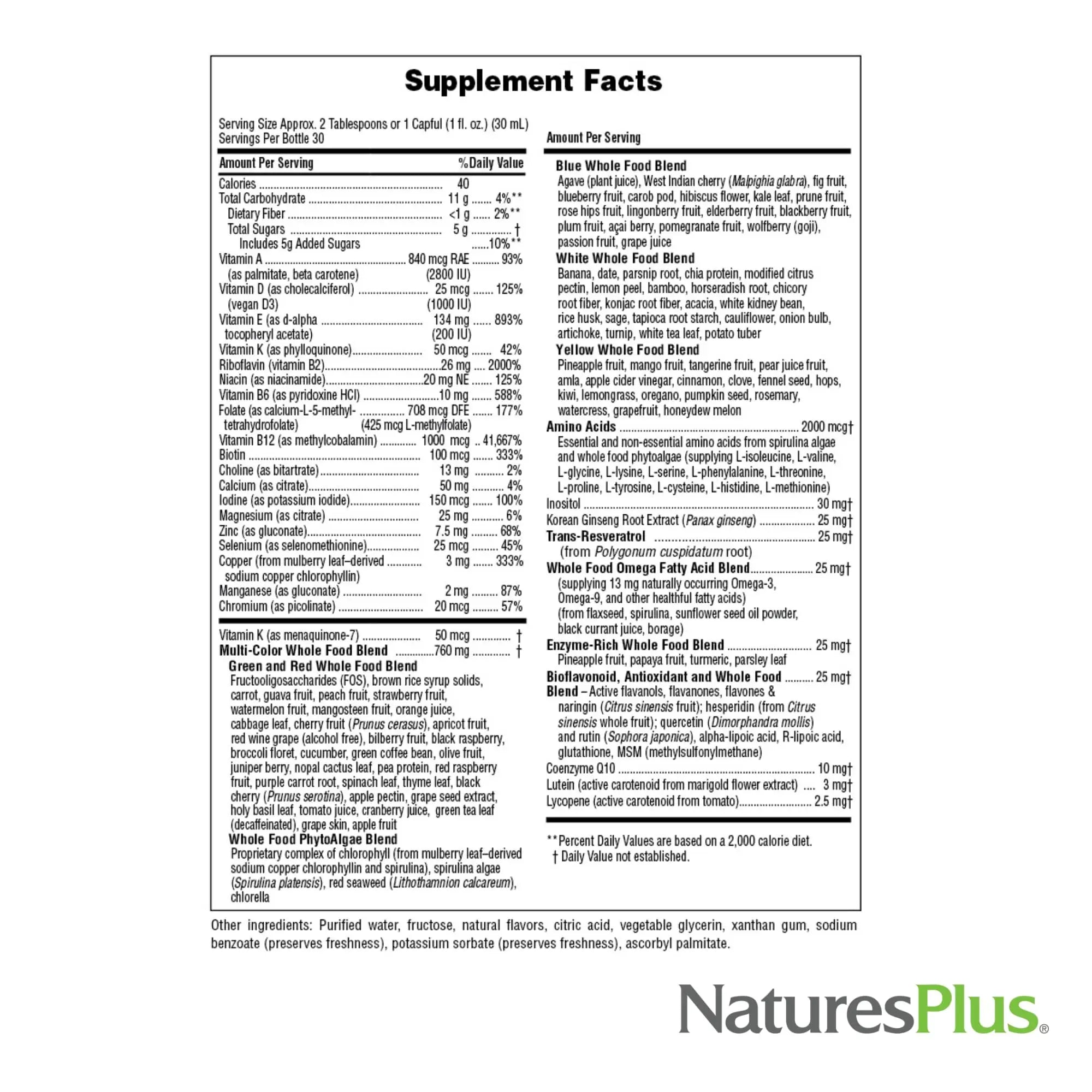 NaturesPlus Source of Life Gold Multivitamin Liquid 30 oz Supports Energy Production, Healthy Immune System & Well-Being Includes Vitamins D3, B12, K2 NaturesPlusAu supplements