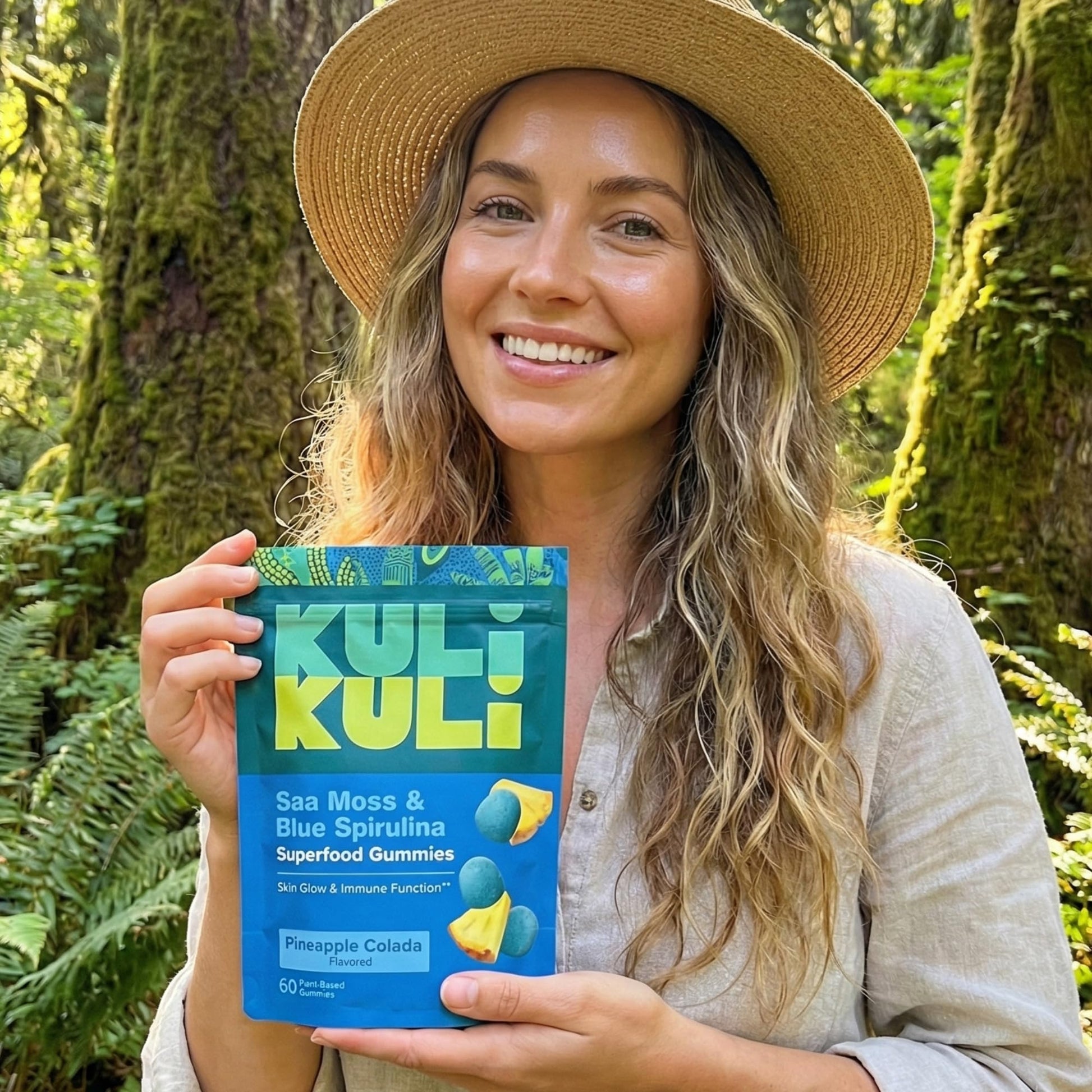 Kuli Kuli Sea Moss & Blue Spirulina Superfood Gummies - Pineapple Colada Flavor, 60 Count - Plant-Based Irish Sea Moss with Baobab & Vitamin C for Skin Glow, Immune Support & Collagen (1 Month Supply) Kuli KuliAu supplements