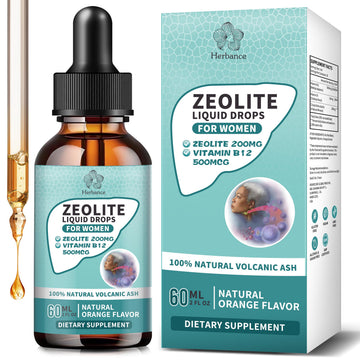 Zeolite Drops for Women,Adults and Kids- Clinoptilolite Zeolite Liquid Drops with Vitamin B12 & D3 - Heavy Metal Support, Immune Health, Natural Metabolism, Energy & Clear Skin - 30 Day Vegan Supply HerbanceAu supplements