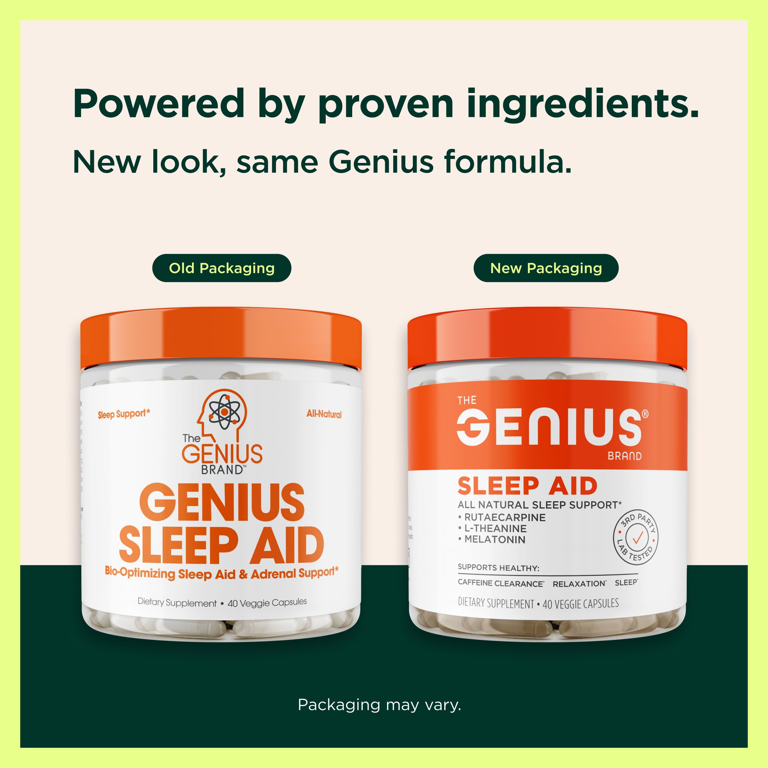 Genius Sleep AID - Smart Sleeping Pills Supplement - Relaxation Enhancer and Mood Support w/Inositol, L-Theanine & Glycine - 40 Capsules The Genius BrandUS supplements