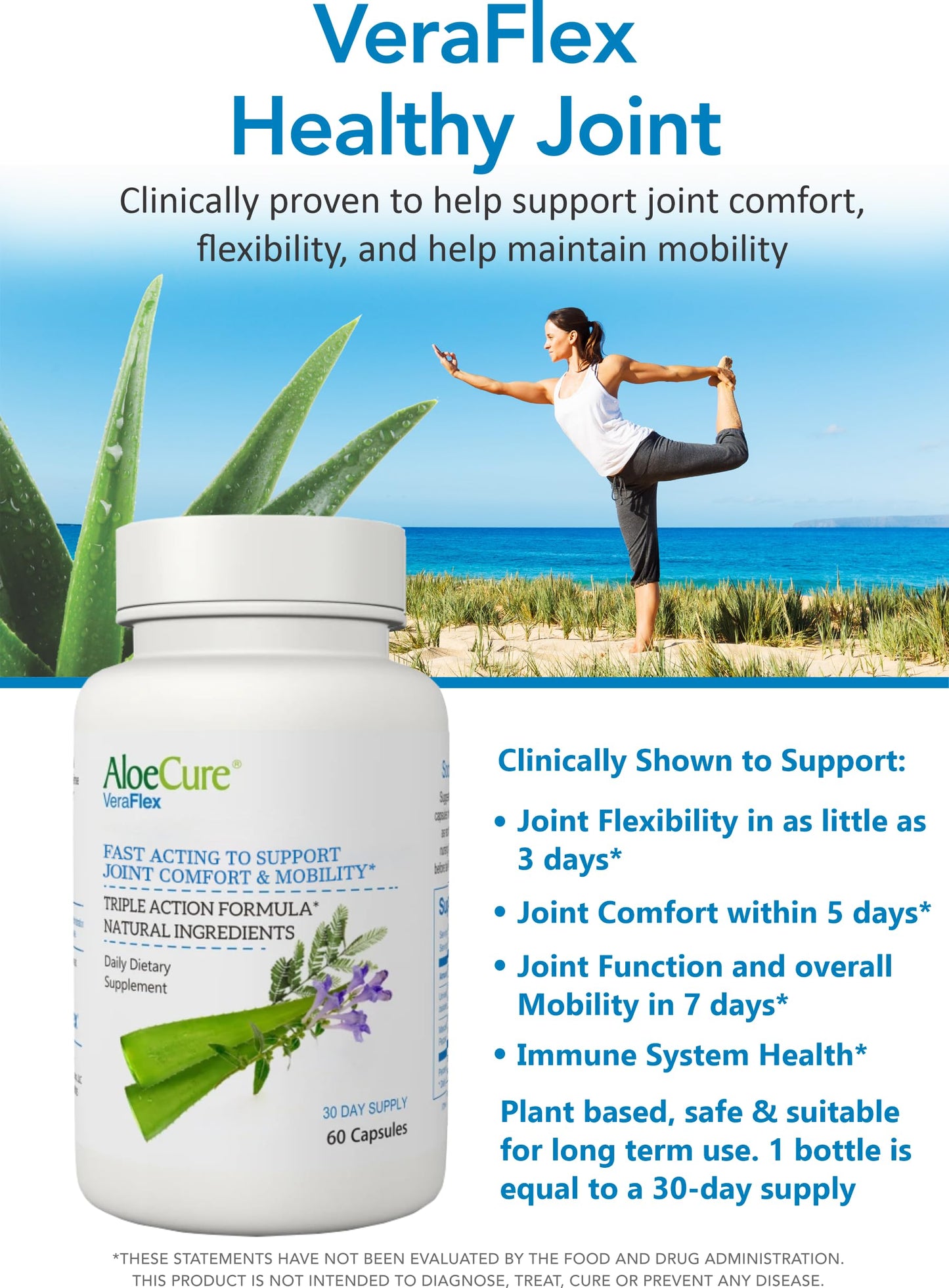 AloeCure VeraFlex Natural Joint Support Supplement with USDA Organic Aloe Vera AloeCureUS supplements