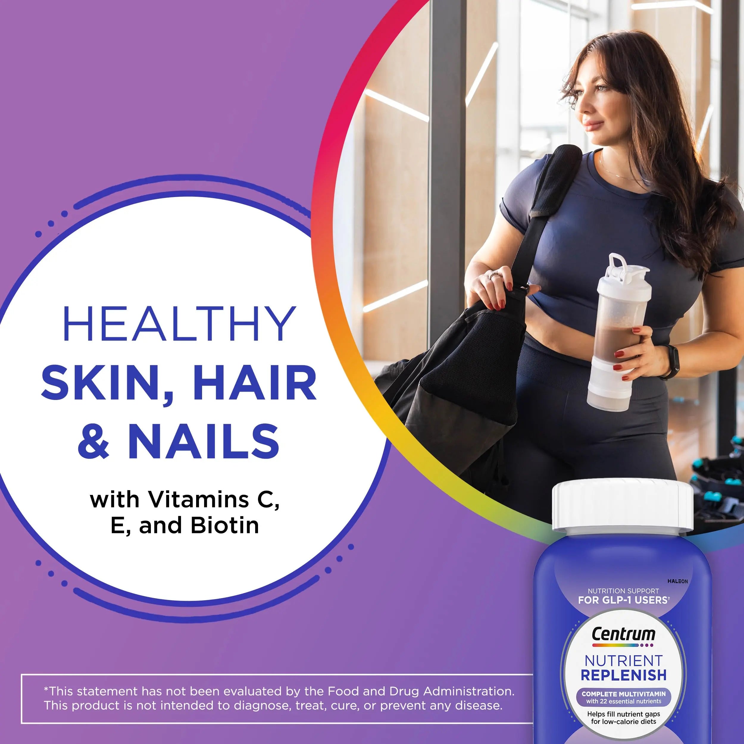 Centrum Nutrient Replenish GLP-1 Nutrition Support Multivitamin for Whole Body Health and Appearance - 180 Tablets, 6 Month Supply CentrumAu supplements