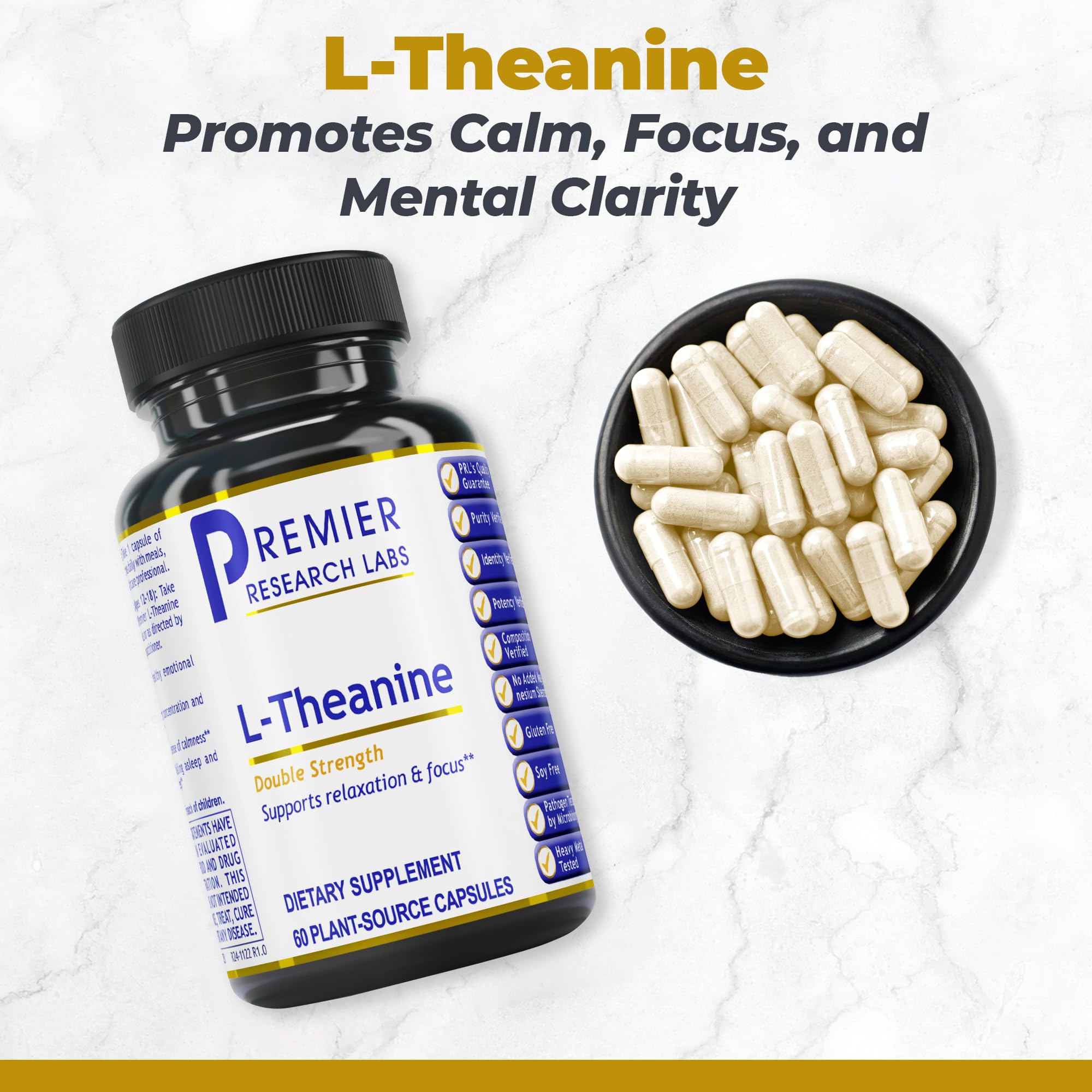 Premier Research Labs L-Theanine Double Strength - Pure L Theanine Supplement 200mg, Focus & Energy Support for Men & Women, Amino Acid for Relaxation, Support for Adults & Kids - 60 Vegan Capsules Premier Research LabsAu supplements