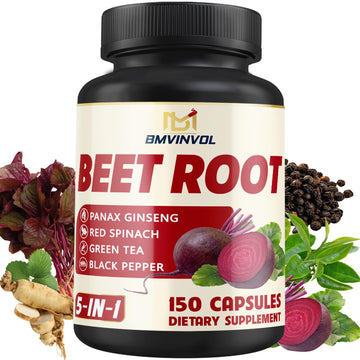 Beet Root, Green Tea, Red Spinach, Ginseng, Black Pepper - 150 Capsules - Supports Digestive, Immune System, Energy Levels - 5 Month Supply BMVINVOLAu supplements