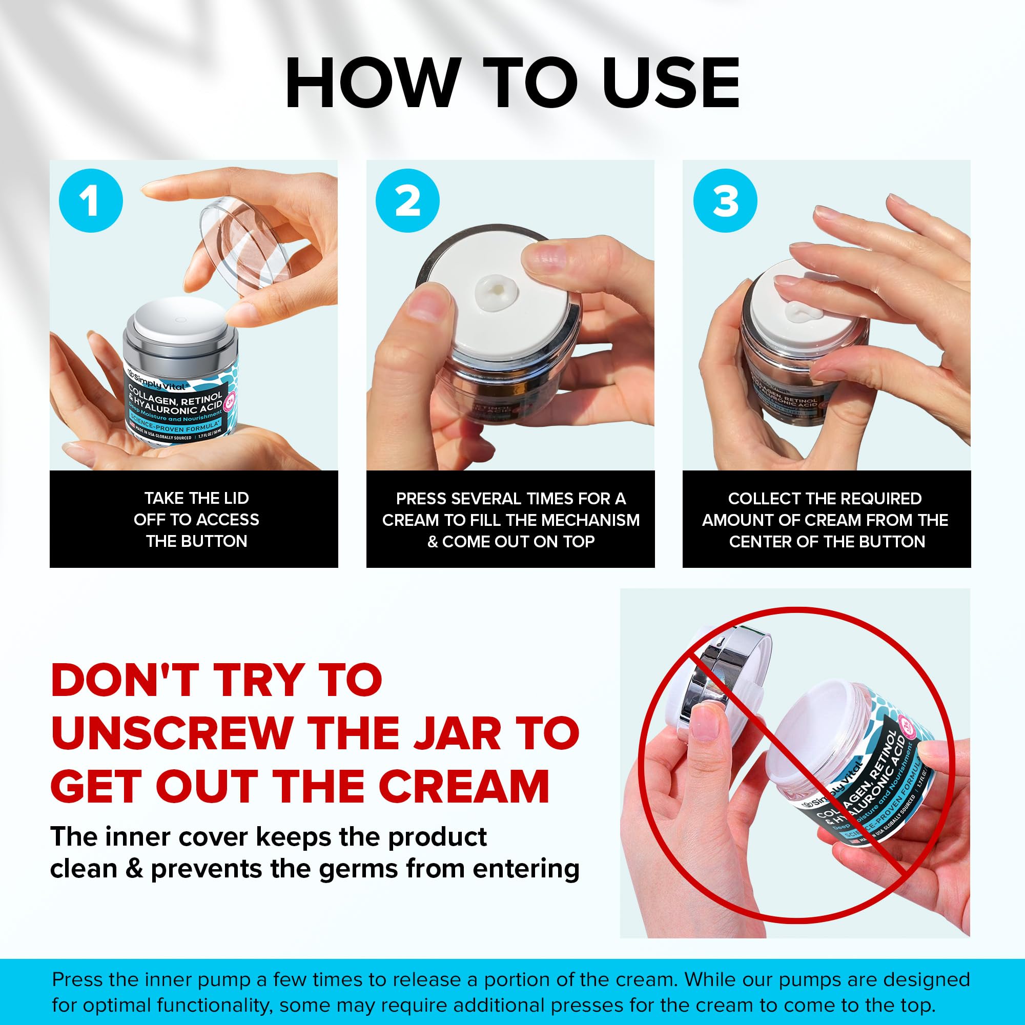 Anti-Aging Face Moisturizer with Retinol, Collagen & Hyaluronic Acid - Made in USA - Moisturizer Face Cream for Women & Men - Firming & Hydrating Neck Cream - Day & Night Skin Care - 1.7 fl oz SimplyVitalAu supplements