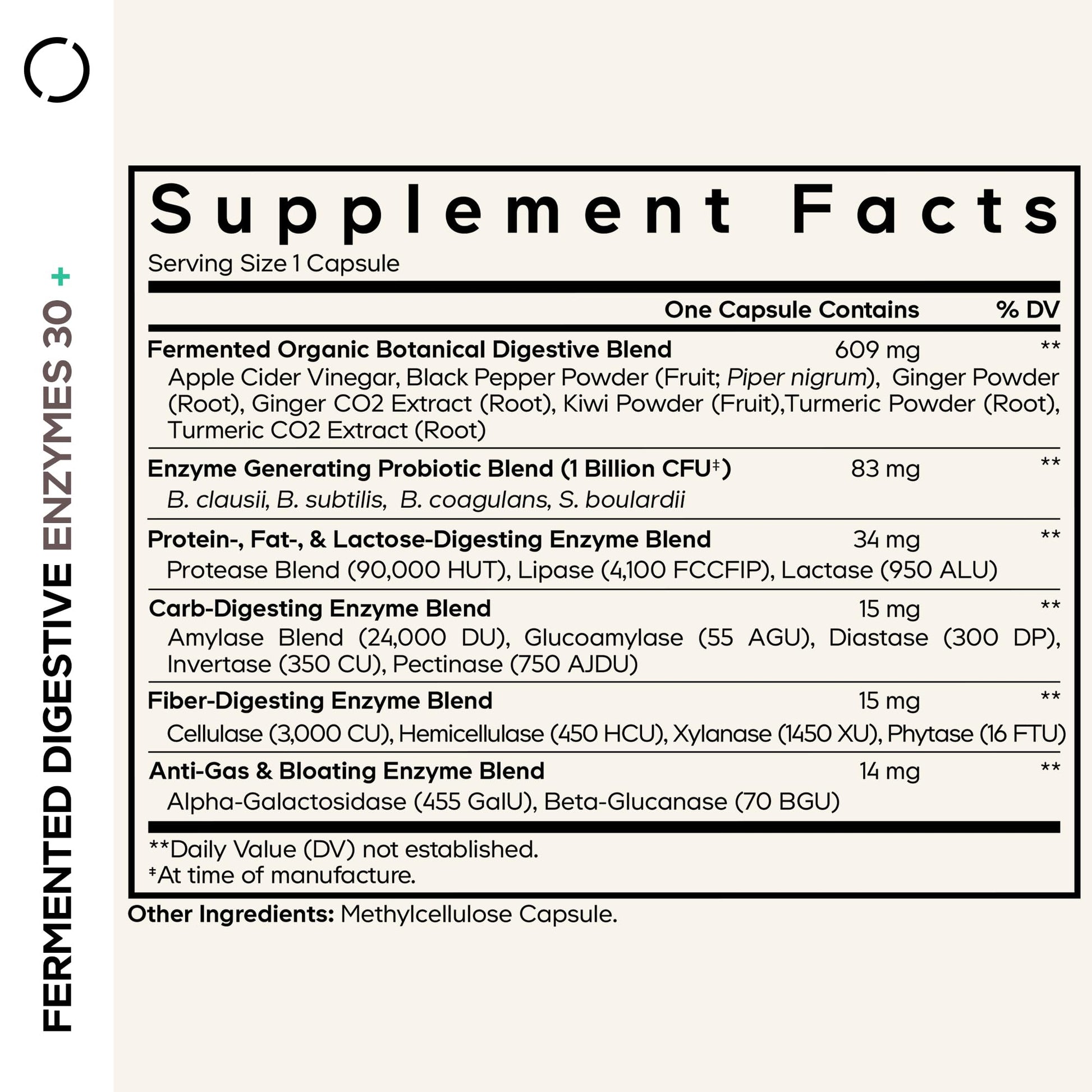 Codeage Fermented Digestive Enzymes Supplement - 14 Digestive Enzymes, Probiotics, Prebiotics, Fermented Botanicals, Plant-Based Multi Pancreatic Enzymes - 1 Capsule a Day - 30 Capsules CodeageAu supplements