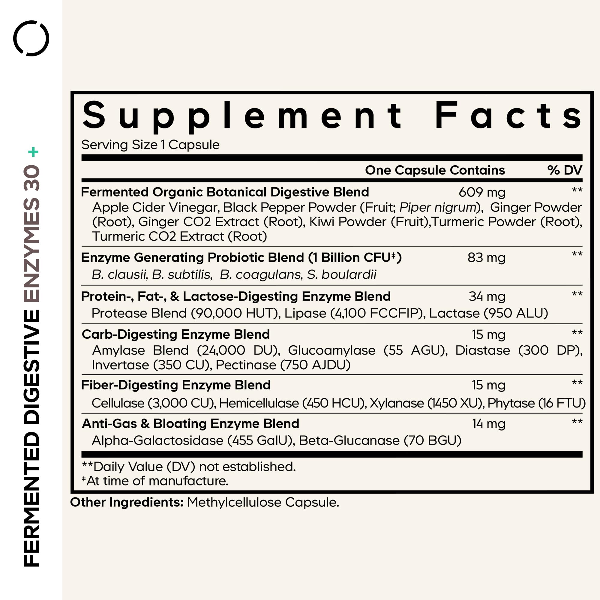 Codeage Fermented Digestive Enzymes Supplement - 14 Digestive Enzymes, Probiotics, Prebiotics, Fermented Botanicals, Plant-Based Multi Pancreatic Enzymes - 1 Capsule a Day - 30 Capsules CodeageAu supplements