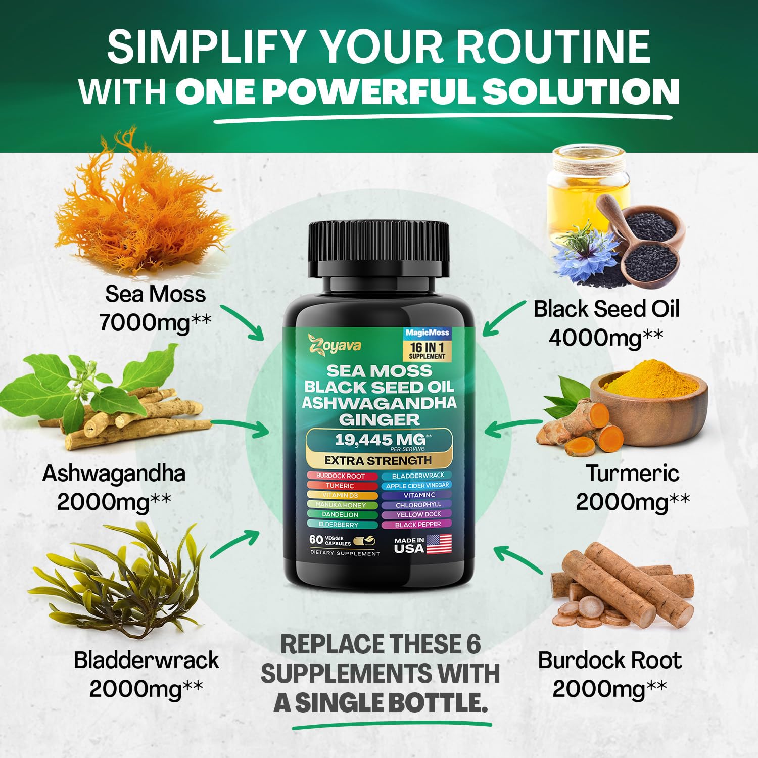 Zoyava Sea Moss 16-in-1 and Lutein 6-in-1 Bundle ZoyavaUS supplements
