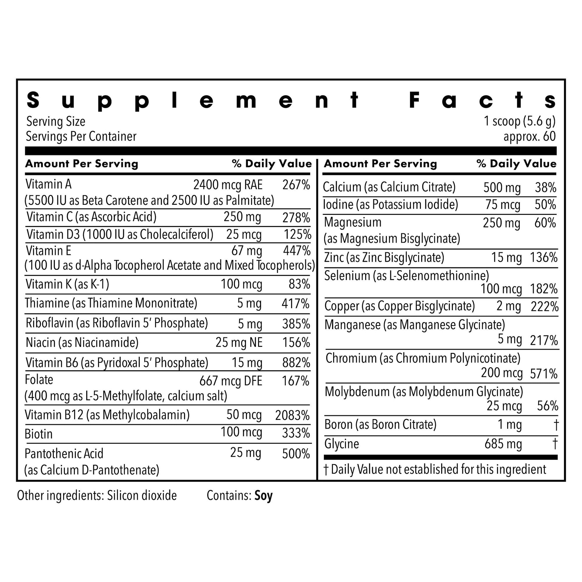 Metabolic Maintenance Vitamin Mineral Base Powder - Iron Free Multivitamin with Active B Vitamins + Chelated Minerals (340 Grams, 60 Servings) Metabolic MaintenanceAu supplements