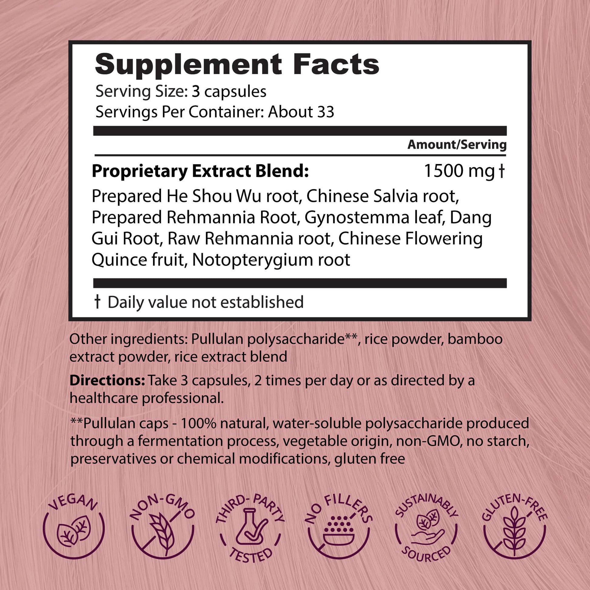 Dragon Herbs Hair and Nails | All Natural Supplement to Support Hair, Nails, Healthy Aging, and Circulation | All Natural Ingredients, Non-GMO (100 Capsules, 500 mg Per Capsule) Dragon HerbsAu supplements