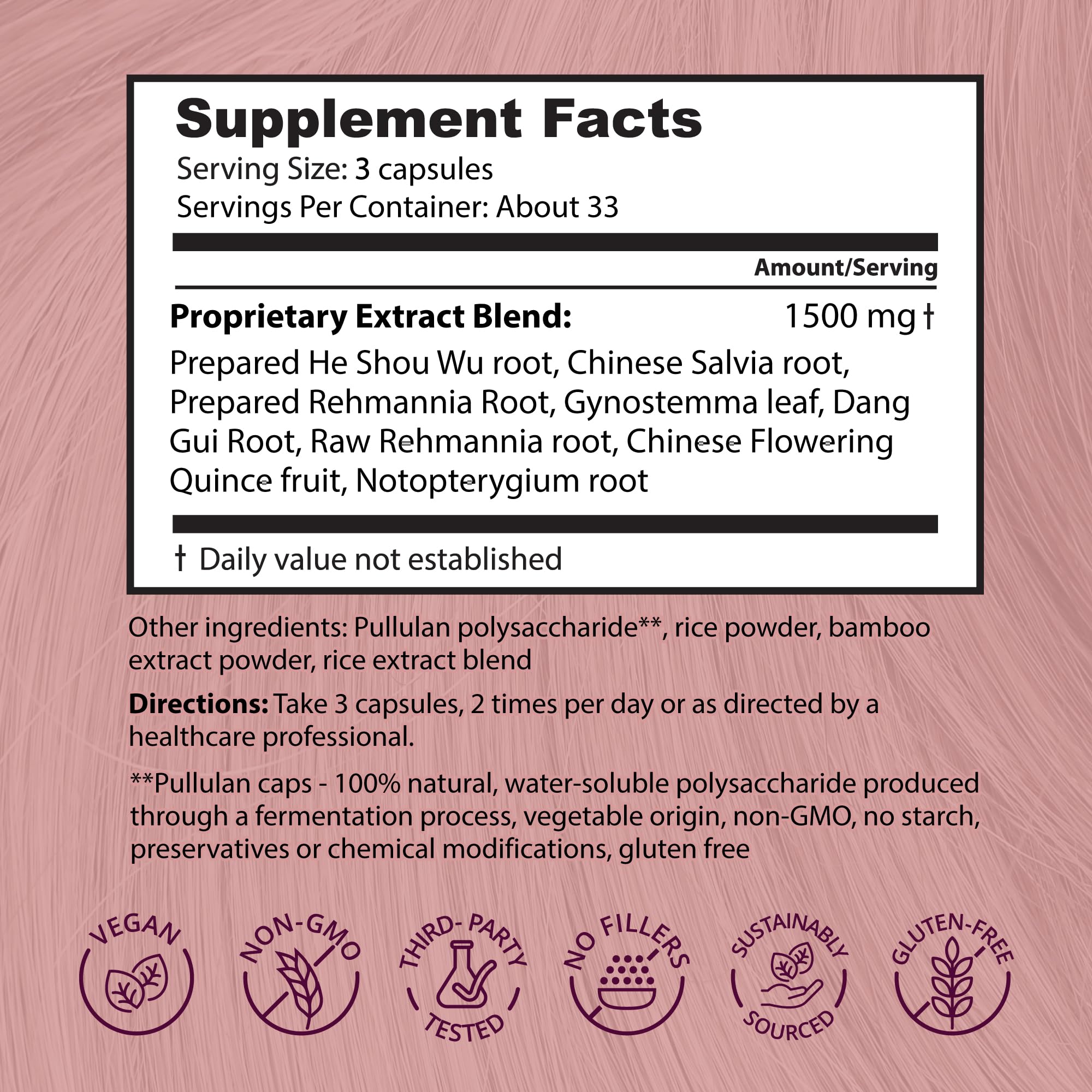Dragon Herbs Hair and Nails | All Natural Supplement to Support Hair, Nails, Healthy Aging, and Circulation | All Natural Ingredients, Non-GMO (100 Capsules, 500 mg Per Capsule) Dragon HerbsAu supplements