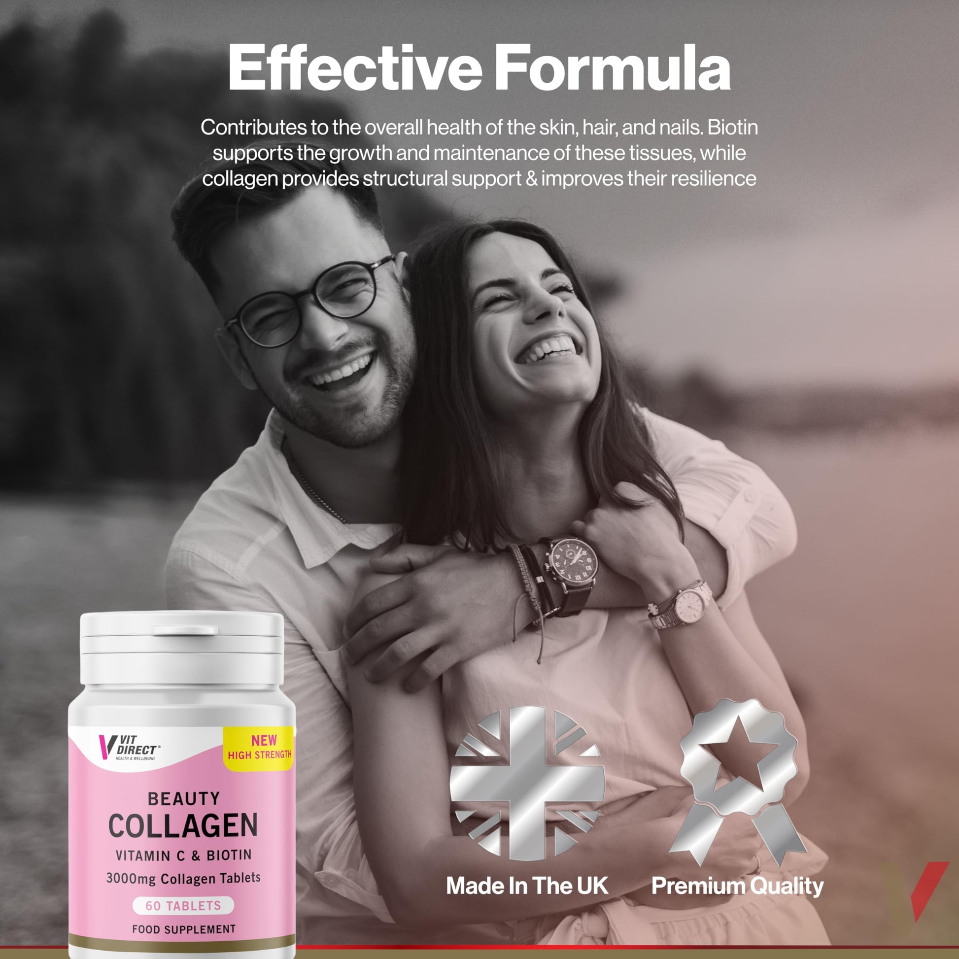 Vit Direct - Beauty Collagen Tablets (Plus Biotin) - 60 Tablets - Two Month Supply Vit DirectAu supplements