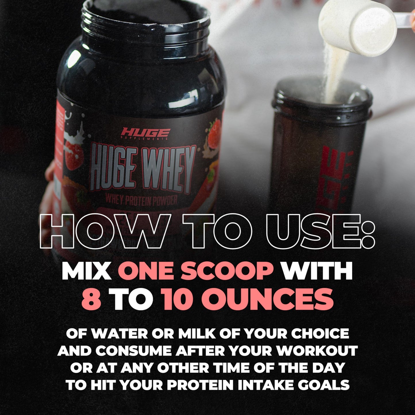 Huge Supplements, Whey Protein Concentrate Powder, Clinically Dosed Formula, 25g Huge SupplementsUS supplements