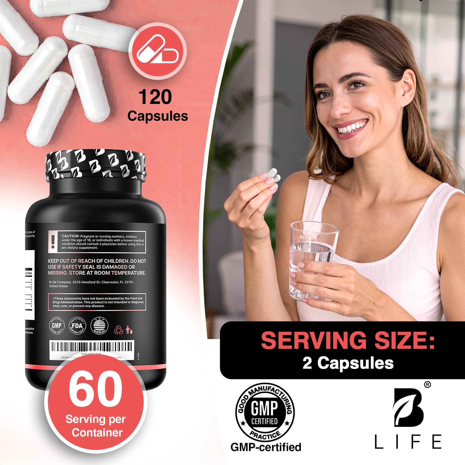 B Life Company DIM Supplement 400 mg with Myo & D-Chiro Inositol, Dong Quai – Hormone Balance for Women – Fertility Supplements – Inositol Supplement - 120 Caps B Life CompanyAu supplements