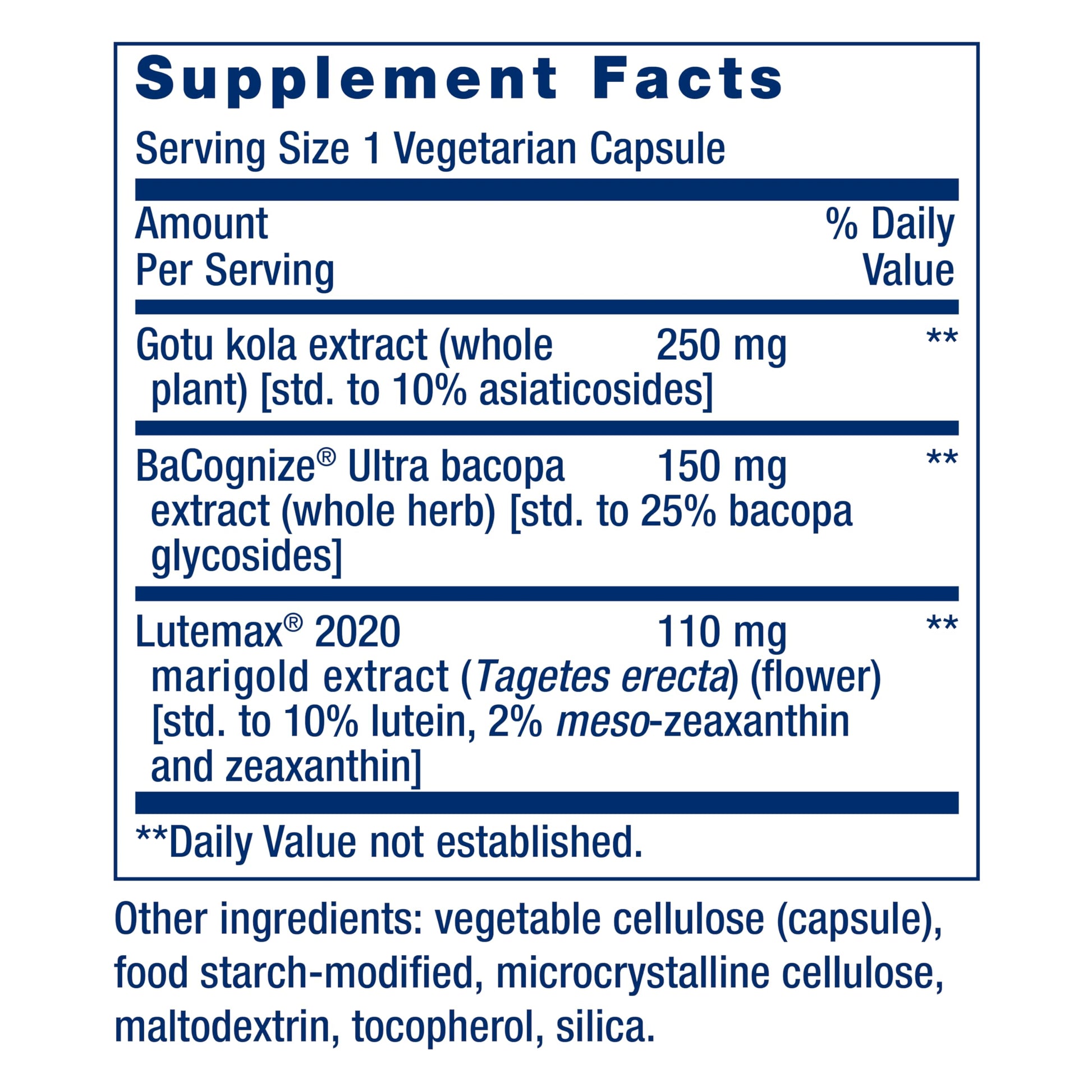 Life Extension Quick Brain Nootropic, Fast Thinking, Learning, Concentration, Lutein, zeaxanthin, gotu kola, bacopa, Gluten Free, Non-GMO, Vegetarian, 1 Daily, 30 Capsules Life ExtensionAu supplements