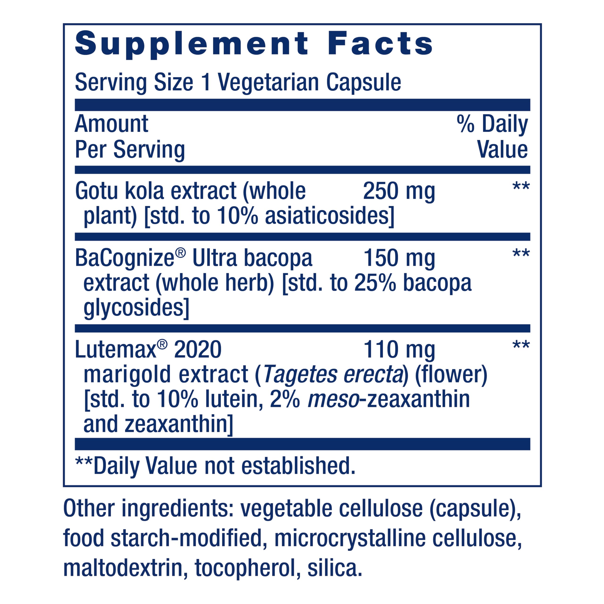 Life Extension Quick Brain Nootropic, Fast Thinking, Learning, Concentration, Lutein, zeaxanthin, gotu kola, bacopa, Gluten Free, Non-GMO, Vegetarian, 1 Daily, 30 Capsules Life ExtensionAu supplements