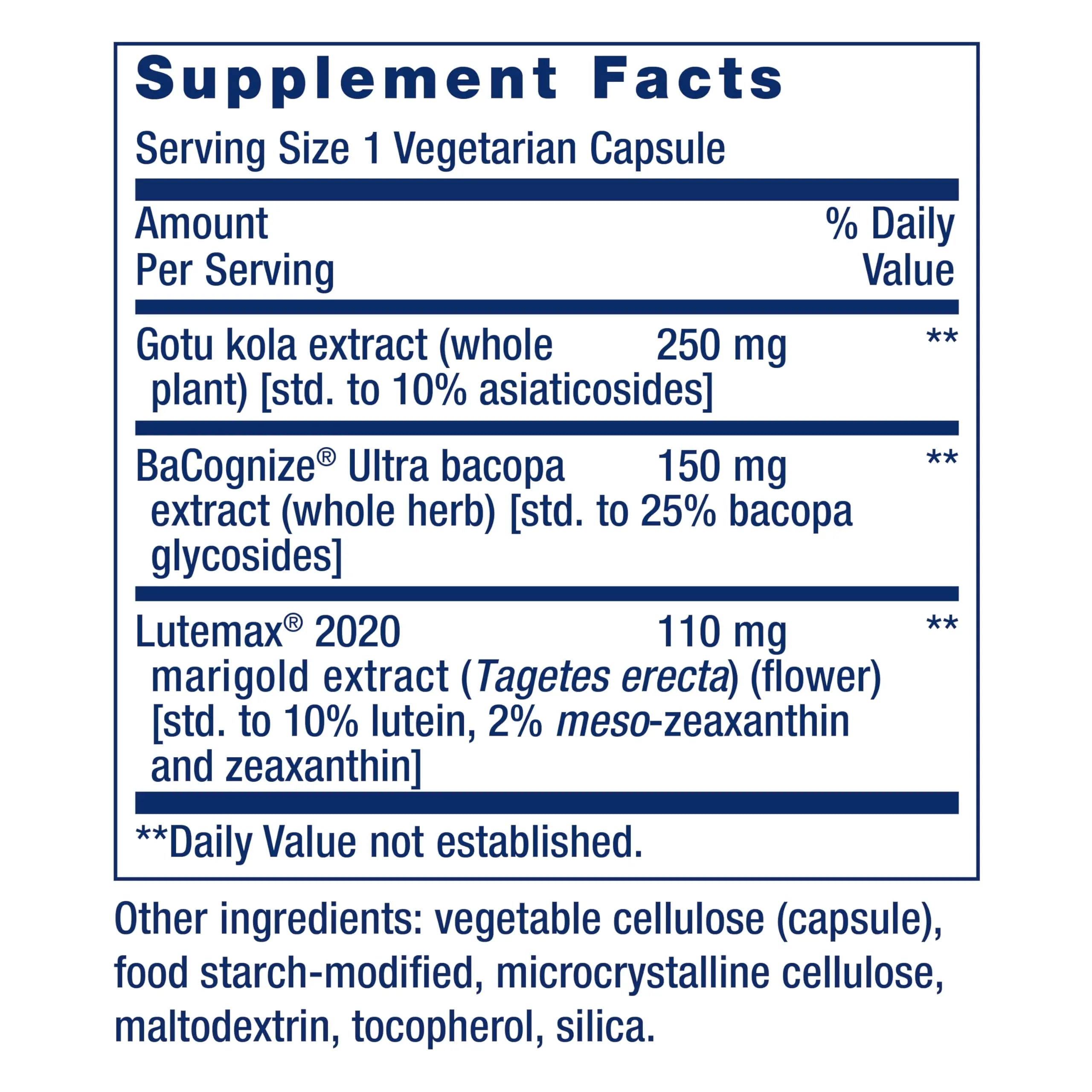 Life Extension Quick Brain Nootropic, Fast Thinking, Learning, Concentration, Lutein, zeaxanthin, gotu kola, bacopa, Gluten Free, Non-GMO, Vegetarian, 1 Daily, 30 Capsules, (Pack of 2) Life ExtensionAu supplements
