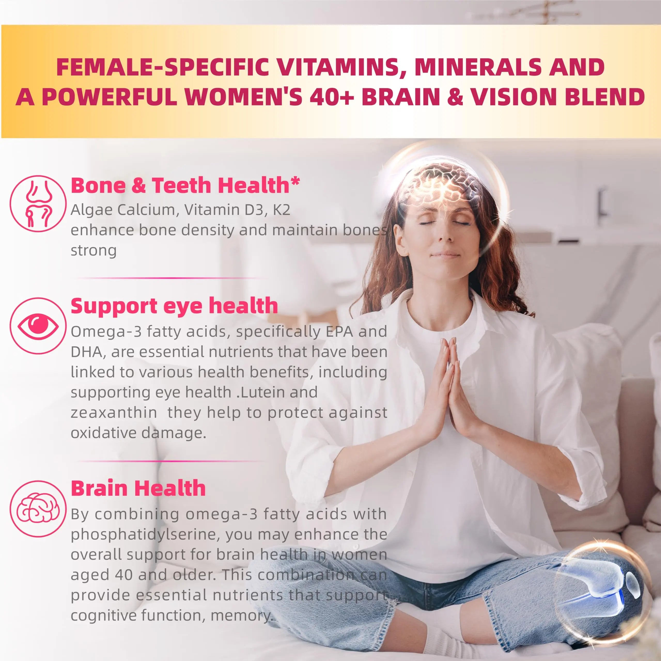 Lerinettia Multivitamin for Women Gummies for 40+ with Omega-3, Niacinamide, B-Complex, Lutein, Iron, Choline, Phosphatidylserine, Vitamin D3 LerinettiaAu supplements