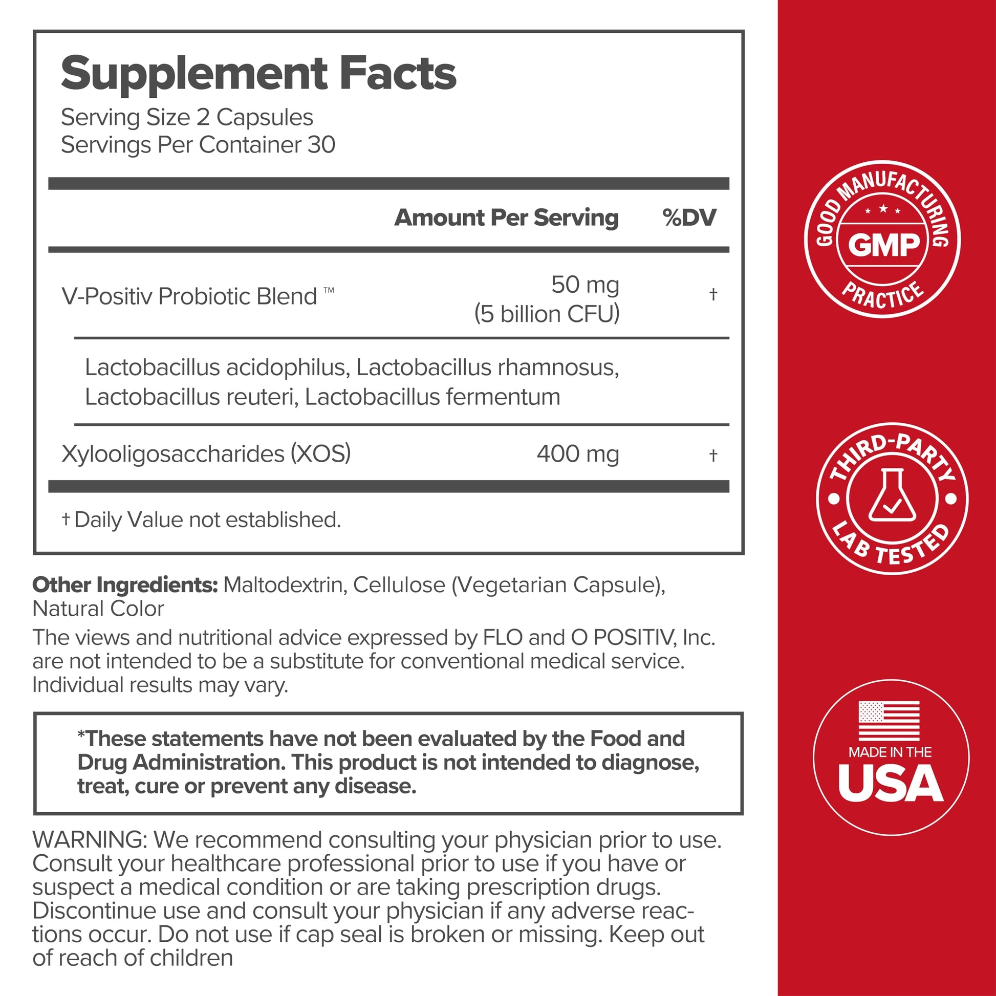 URO Vaginal Probiotics for Women pH Balance with Prebiotics & Lactobacillus Probiotic Blend O PositivAu supplements