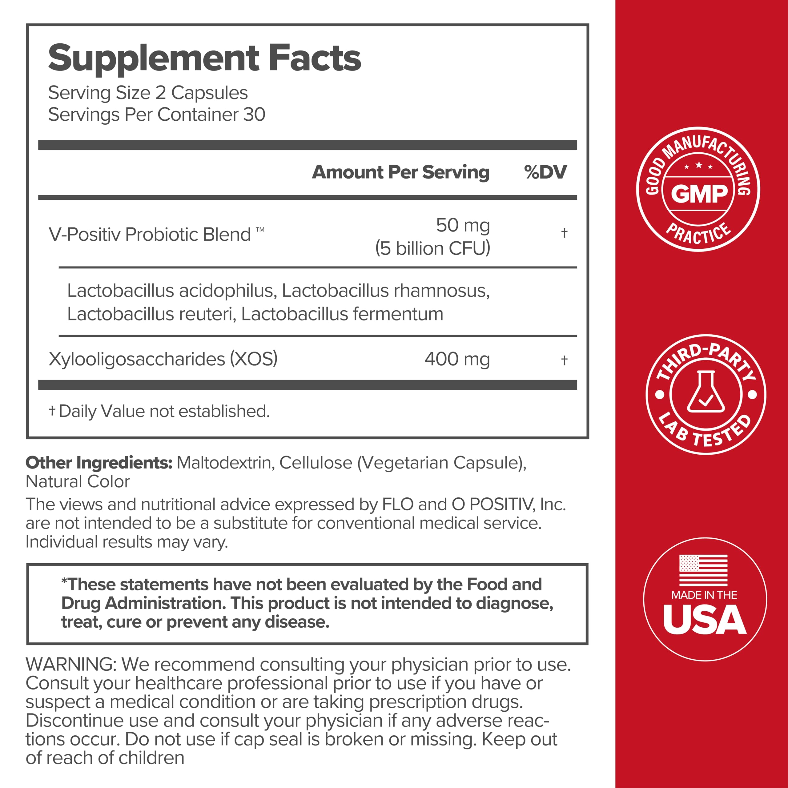 URO Vaginal Probiotics for Women pH Balance with Prebiotics & Lactobacillus Probiotic Blend O PositivAu supplements