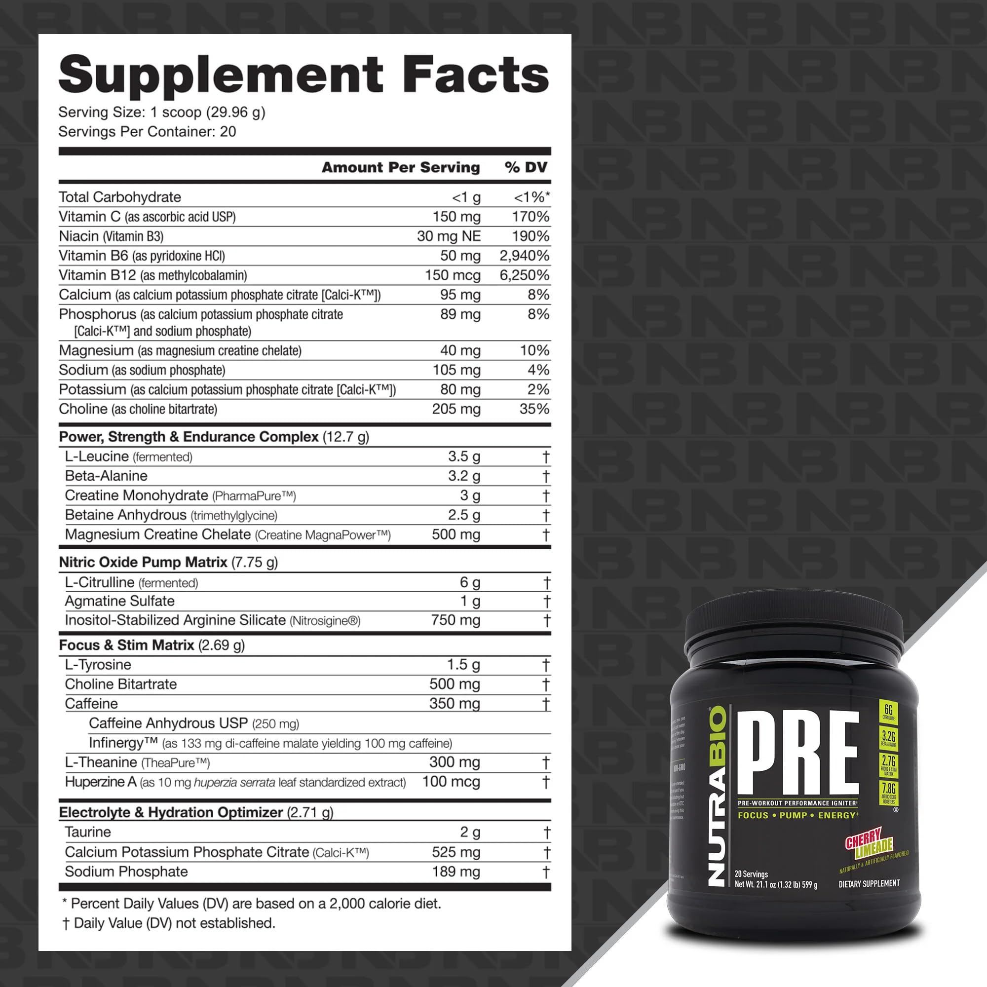 NutraBio PRE Workout V5 - (Cherry Limeade) NutraBioAu supplements