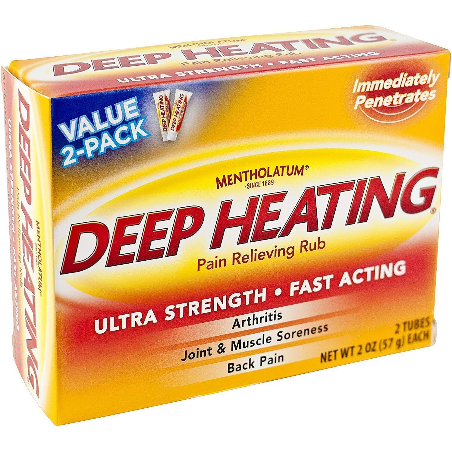 Mentholatum Deep Heating Pain Relieving Rub, Ultra Strength, 2 Tubes each, Pack of 5 MentholatumAu supplements