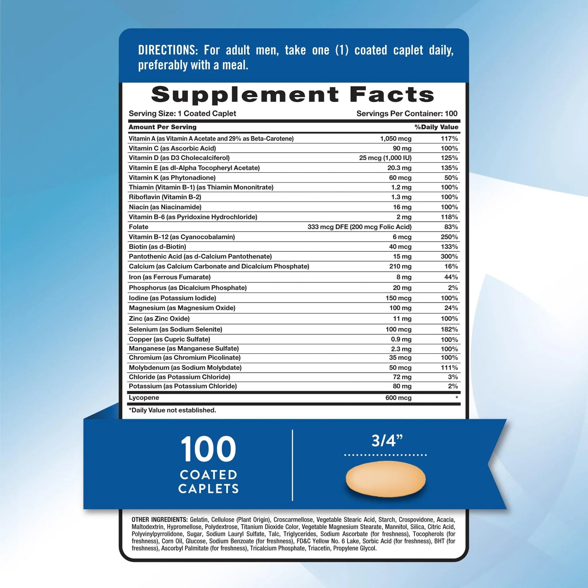 Nature's Truth Multivitamin for Men | with Iron, Vitamins A, C, D & E | 100 Caplets | Non-GMO & Gluten Free for Adults Nature's TruthAu supplements