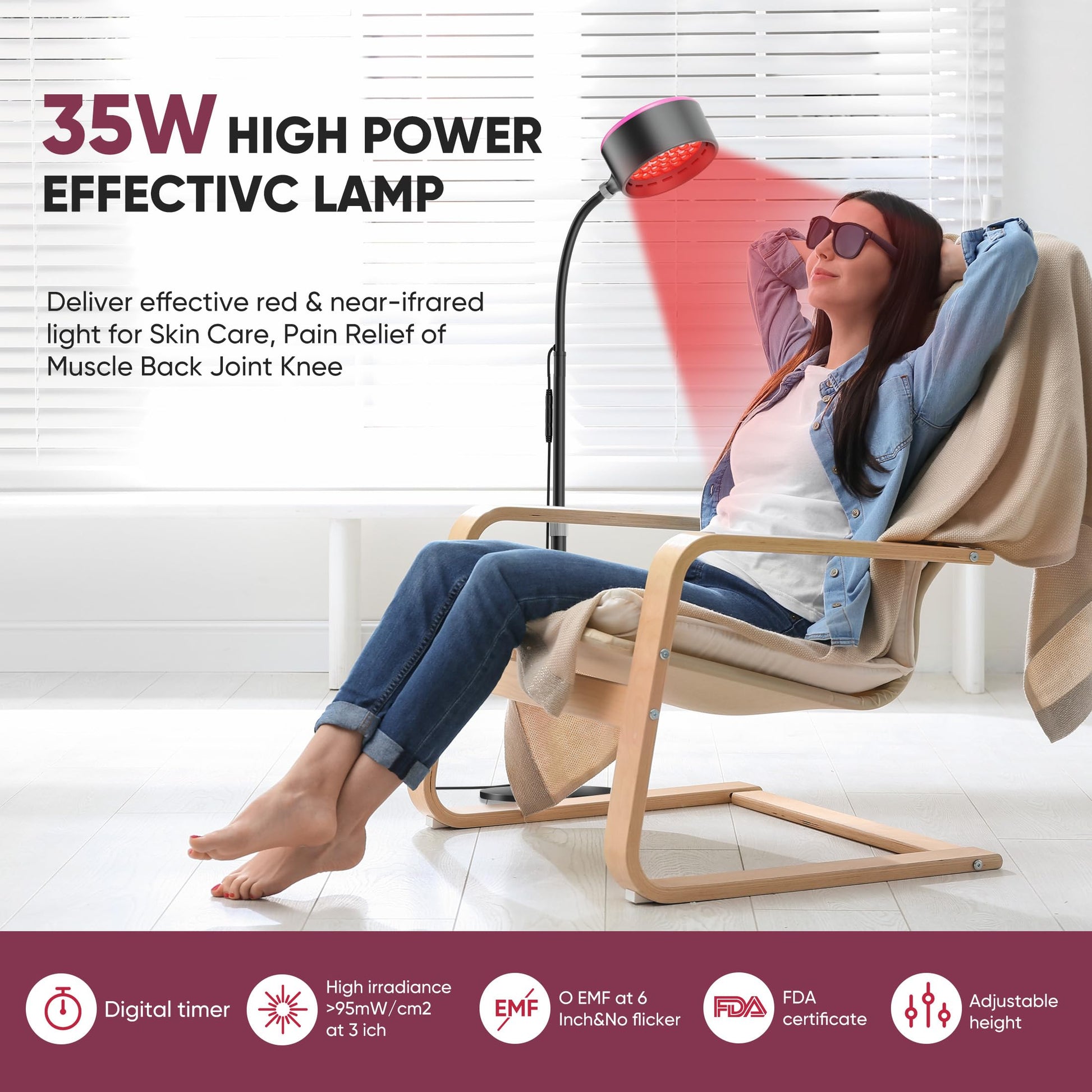Caromolly Red Light Device Lamp, 660nm Red Light and 850nm Near-Infrared Light Combo CaromollyAu supplements