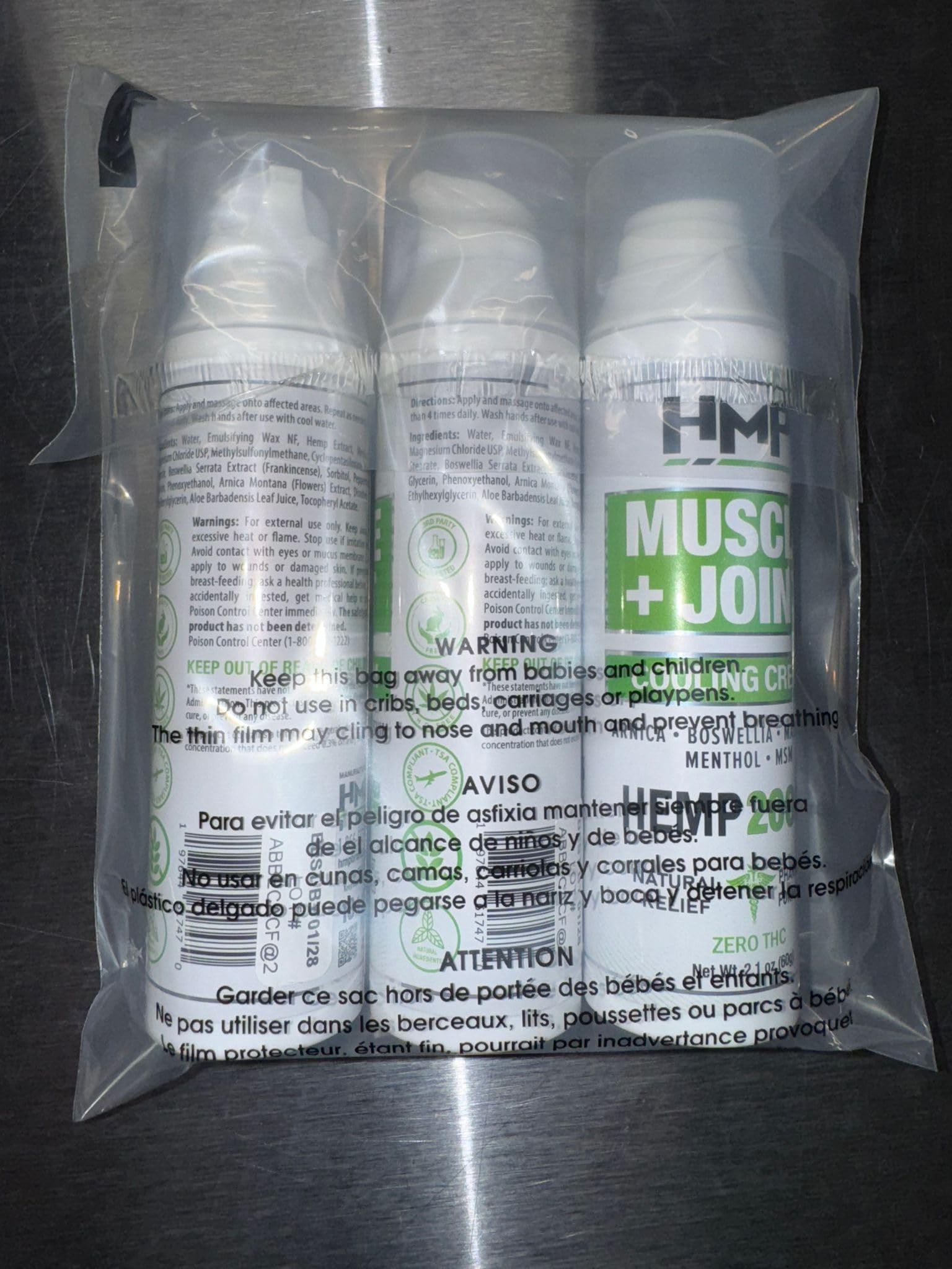 HMP BRANDS Hemp Cream Muscle & Joint Support 2000MG Hemp Discomfort Relief Formula w Menthol Ideal for Knee Muscle Joint Back Shoulder Elbow Maximum Joint Support, Natural Formula Made in USA (3 Pack) HMP BRANDSAu supplements