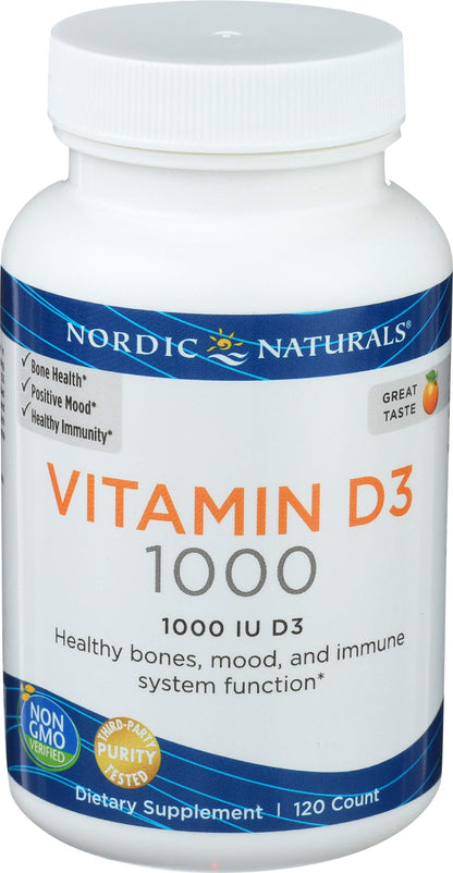 Nordic Naturals Vitamin D3 1000, Orange - 120 Mini Soft Gels - 1000 IU Vitamin D3 - Supports Healthy Bones Nordic NaturalsUS supplements