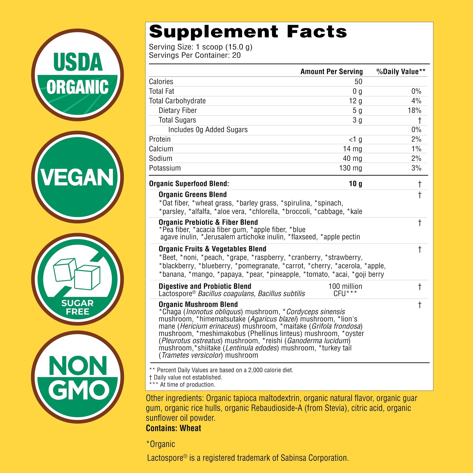 Country Farms Super Greens Apple Banana Powder Smoothie, Organic Super Foods, USDA Organic Drink Mix, Fruits, Vegetables, Mushrooms, Superfood Nutrition, 40 Servings, 2 Pack Country FarmsAu supplements