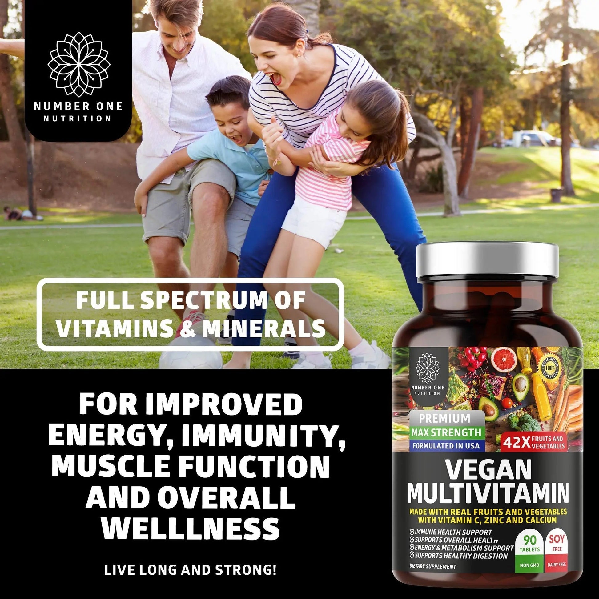 N1N Premium Plant Based Multivitamin [42 Powerful Ingredients] Men & Women Daily Multivitamins with Raw Veggies and Fruits, Probiotics Number One NutritionAu supplements