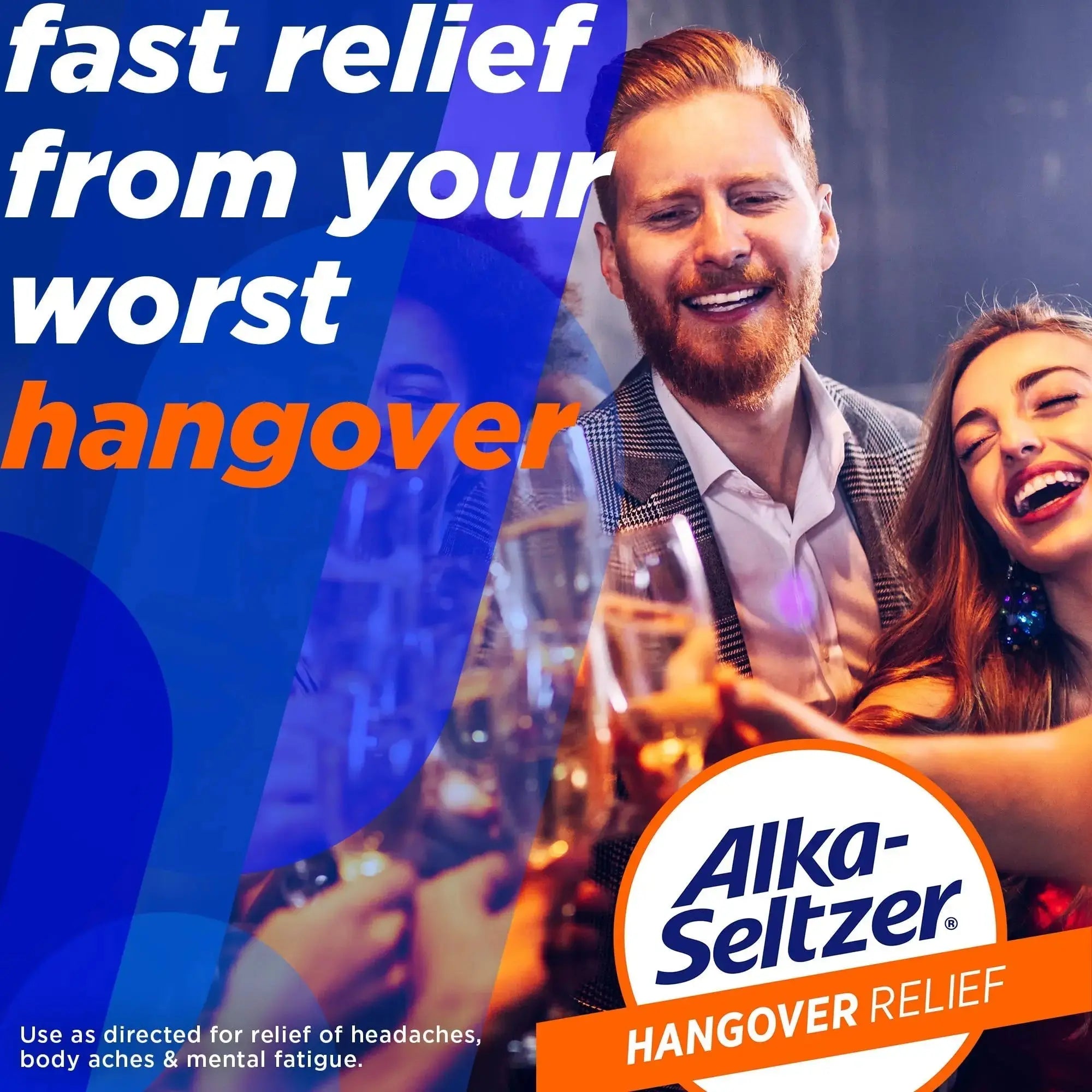 Alka-Seltzer Hangover Relief Tablets, Fast Relief Starts In About 15 Minutes for Headaches, Body Aches & Mental Fatigue, Bachelorette & Bachelor Party Packs 60 Count (3 Boxes, 20 Tablets Each) Alka-SeltzerAu supplements