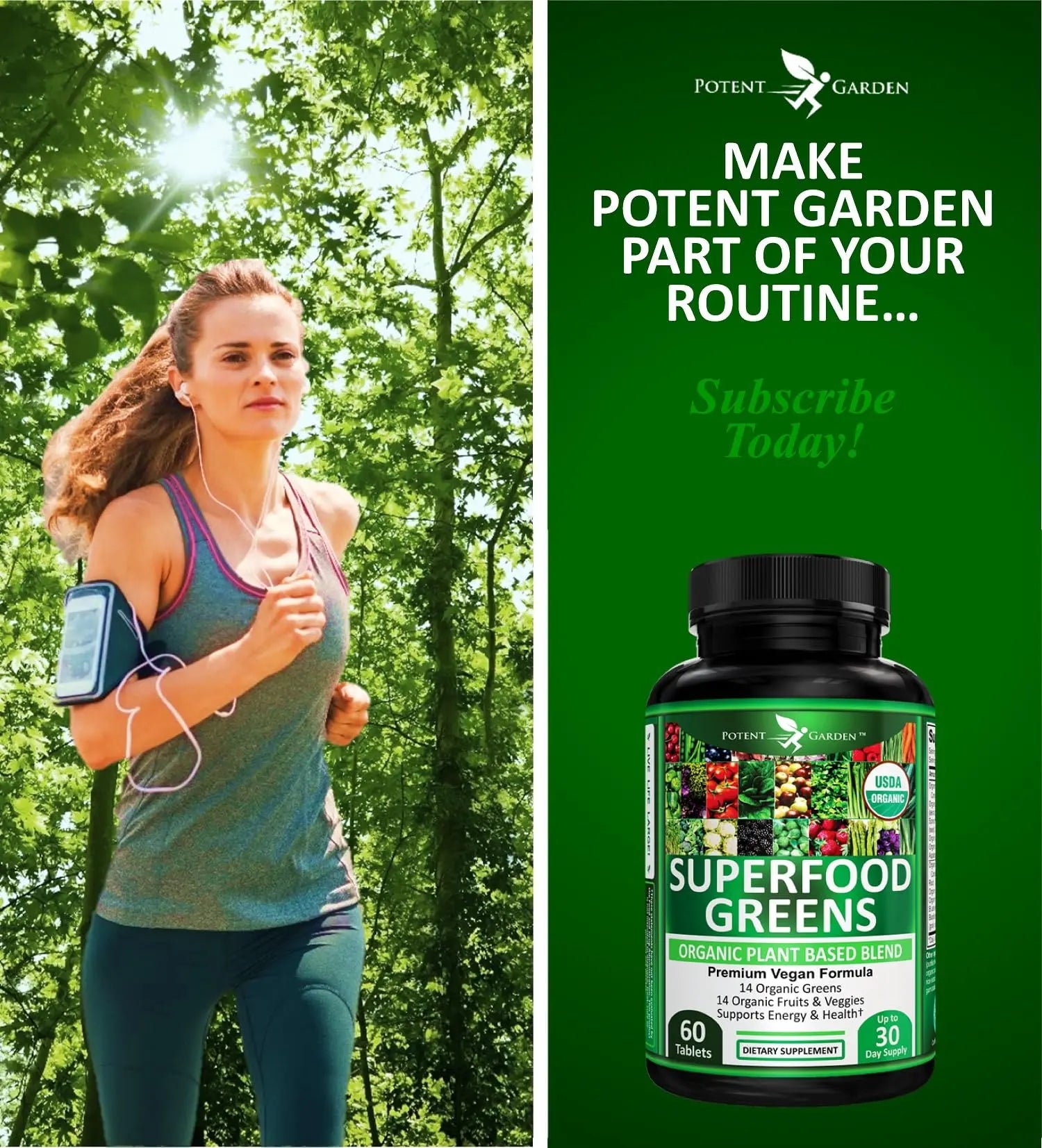 Potent Garden Daily Nutrition Bundle – Superfood Greens + Multivitamin Potent Gardennz supplements
