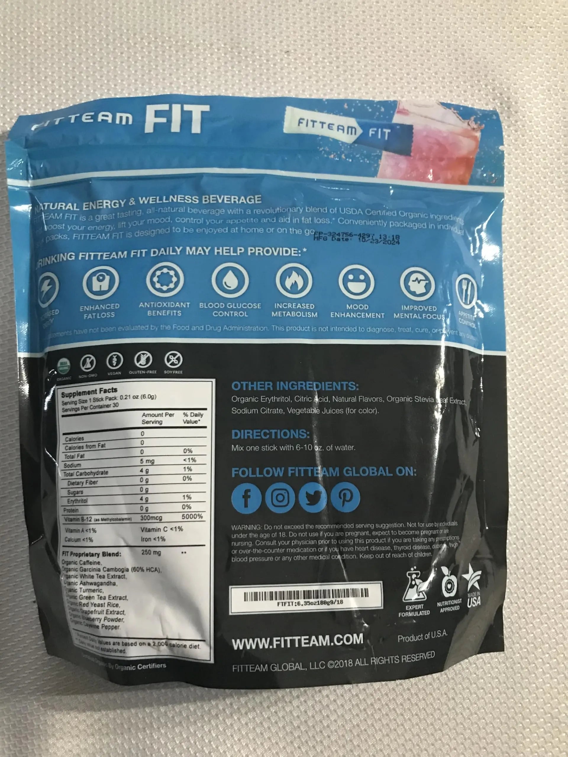 Fitteam Fit 30 Individual Sticks (30 Day Supply) New Improved Formula FitteamAu supplements