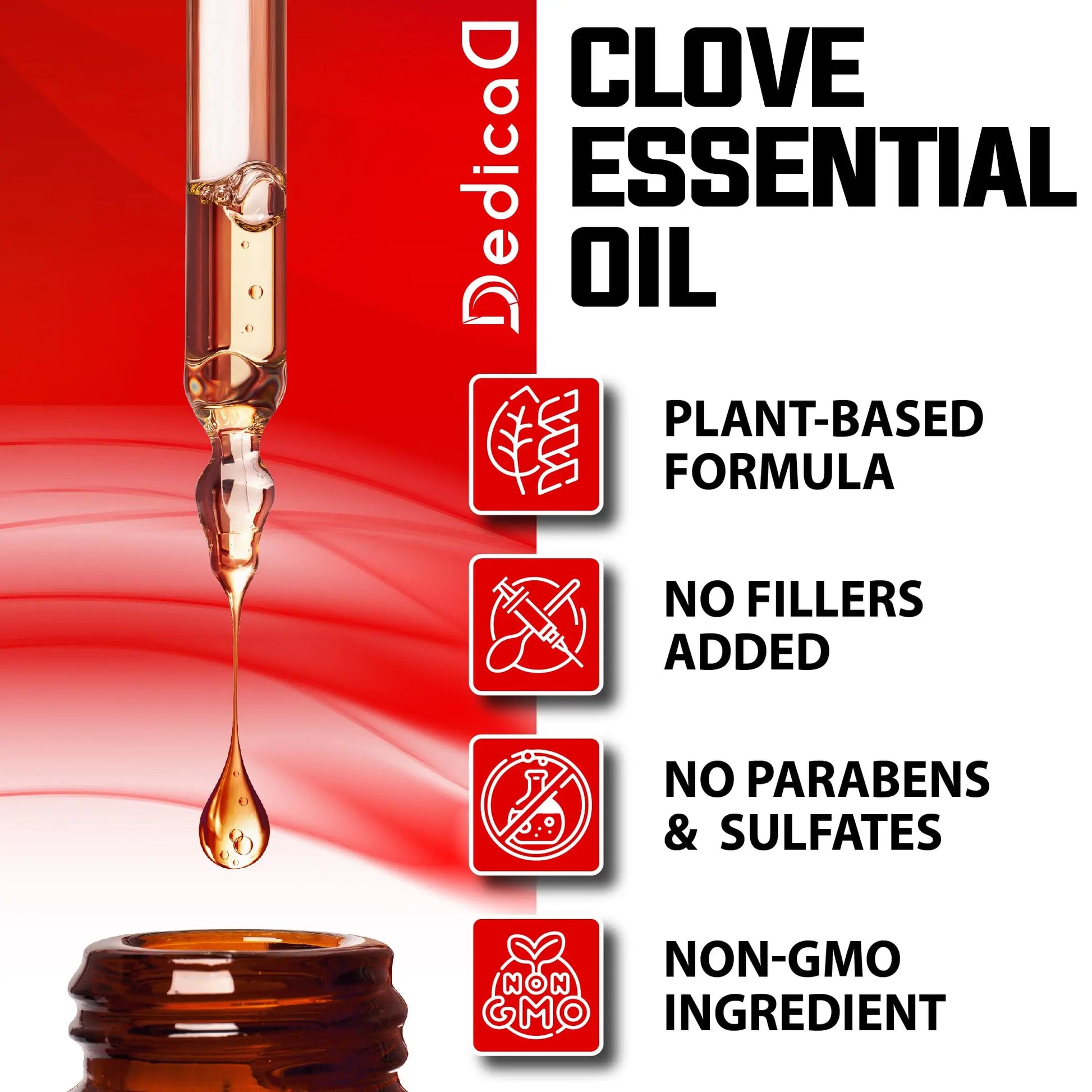 DEDICAD - 1 FL Oz - 30ml - Clove Essential Oil Supplement – for Toothache, Oral Care, Skin & Hair – Clove Oil Organic DEDICADnz supplements