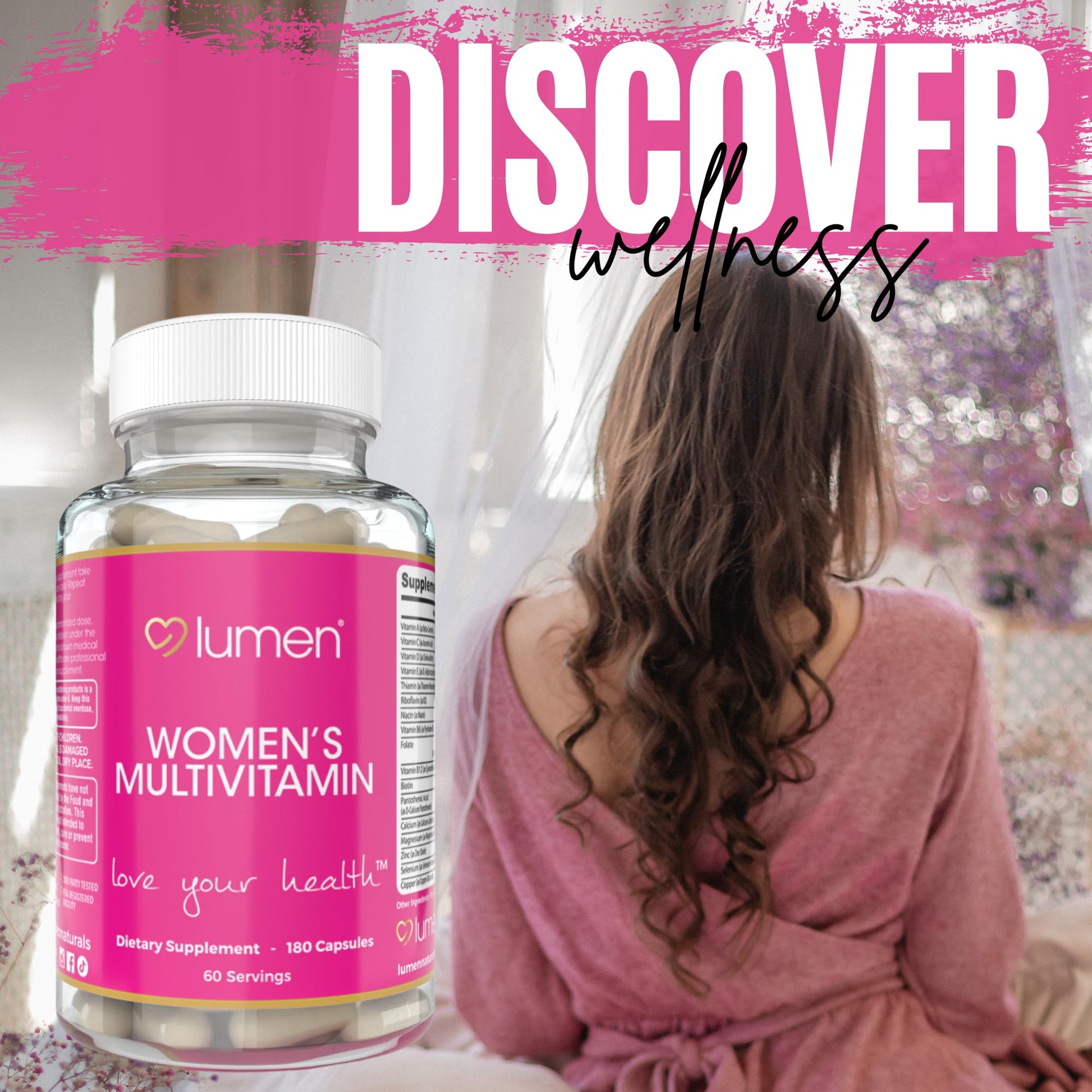 Lumen Naturals Women's Multivitamin Vitamin B12, A, C, D, & E - 180 Count - 60 Servings - Veggie Capsules Lumen NaturalsUS supplements