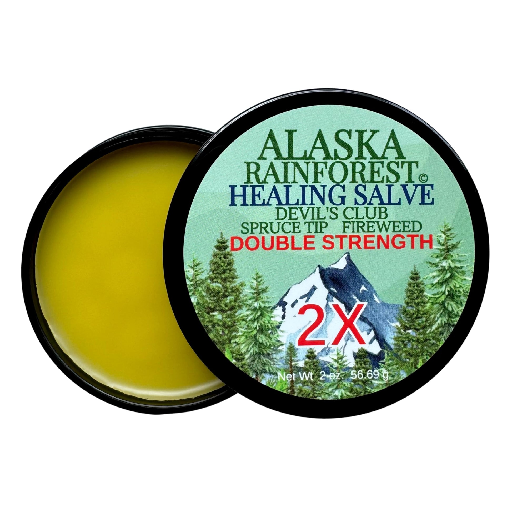 Snowy Summit Alaska Rainforest 2X Salve - Salve for Dry Skin & Joint Relief - Natural Super Salve for Soothing Skin with Gentle Aroma - Body & Hand Salve - Muscle Rub with Alaskan Devil’s Club Oil Snowy SummitAu supplements