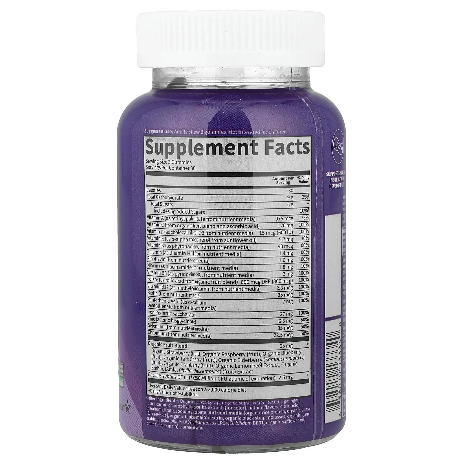 Essential Prenatal Gummy Vitamins for Women with Iron: Folate, Biotin, D3 & B12 + Probiotics for Digestion, Vitamin Code Multivitamin Garden of LifeAu supplements