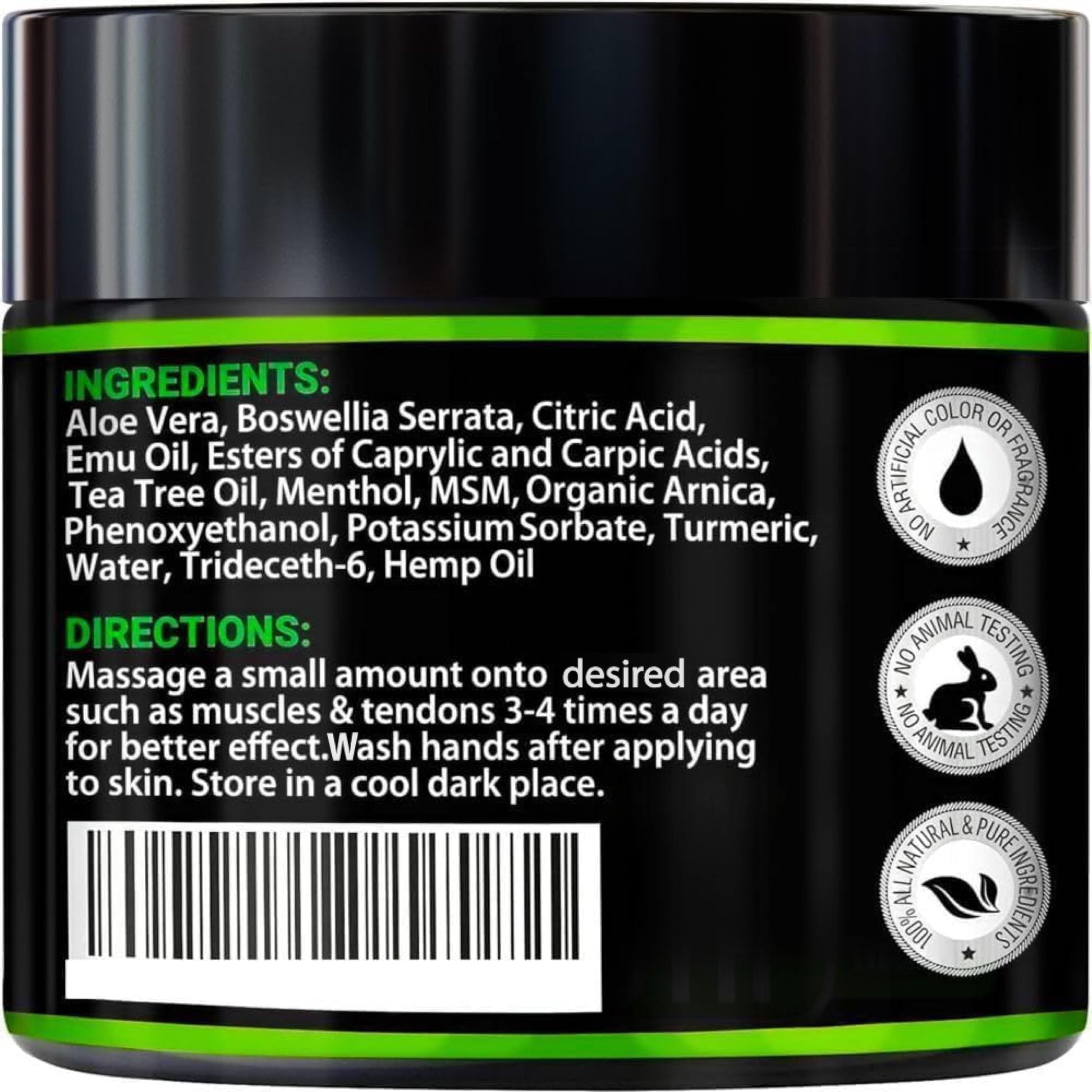 Hemp Cream Maximum Strength with Glucosamine, Arnica, Turmeric, MSM - Natural Hemp Oil Gel Rub - Fast Absorption, Non-Greasy - Advanced Formula - Formulated in USA - 4 FL OZ ArvesaAu supplements