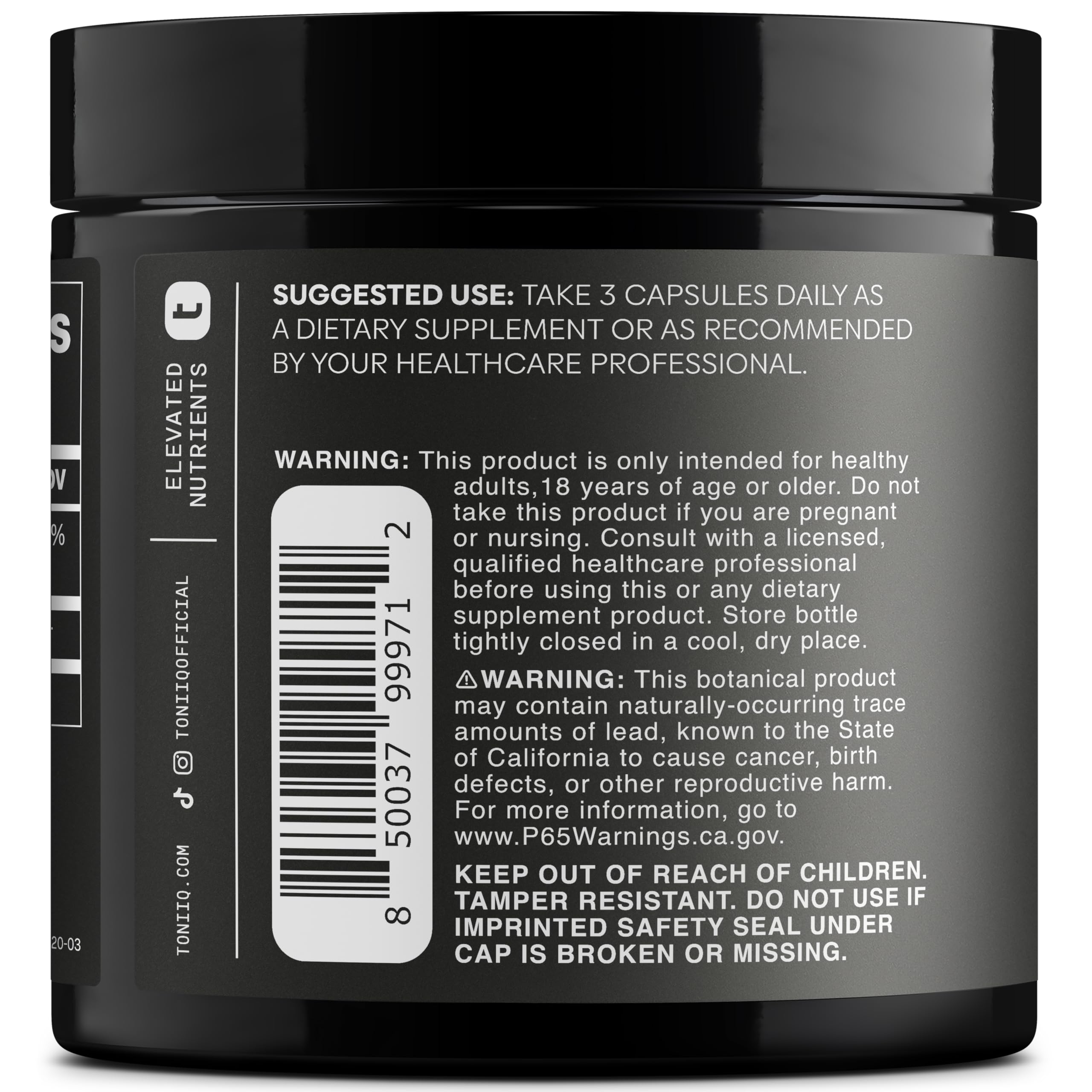 Toniiq 1500mg Ultra High Purity Ca AKG Supplement - 99%+ Highly Purified and Bioavailable Calcium Alpha-Ketoglutarate - Calcium AKG Longevity Supplement - 120 Ca-AKG Vegetarian Capsules ToniiqAu supplements