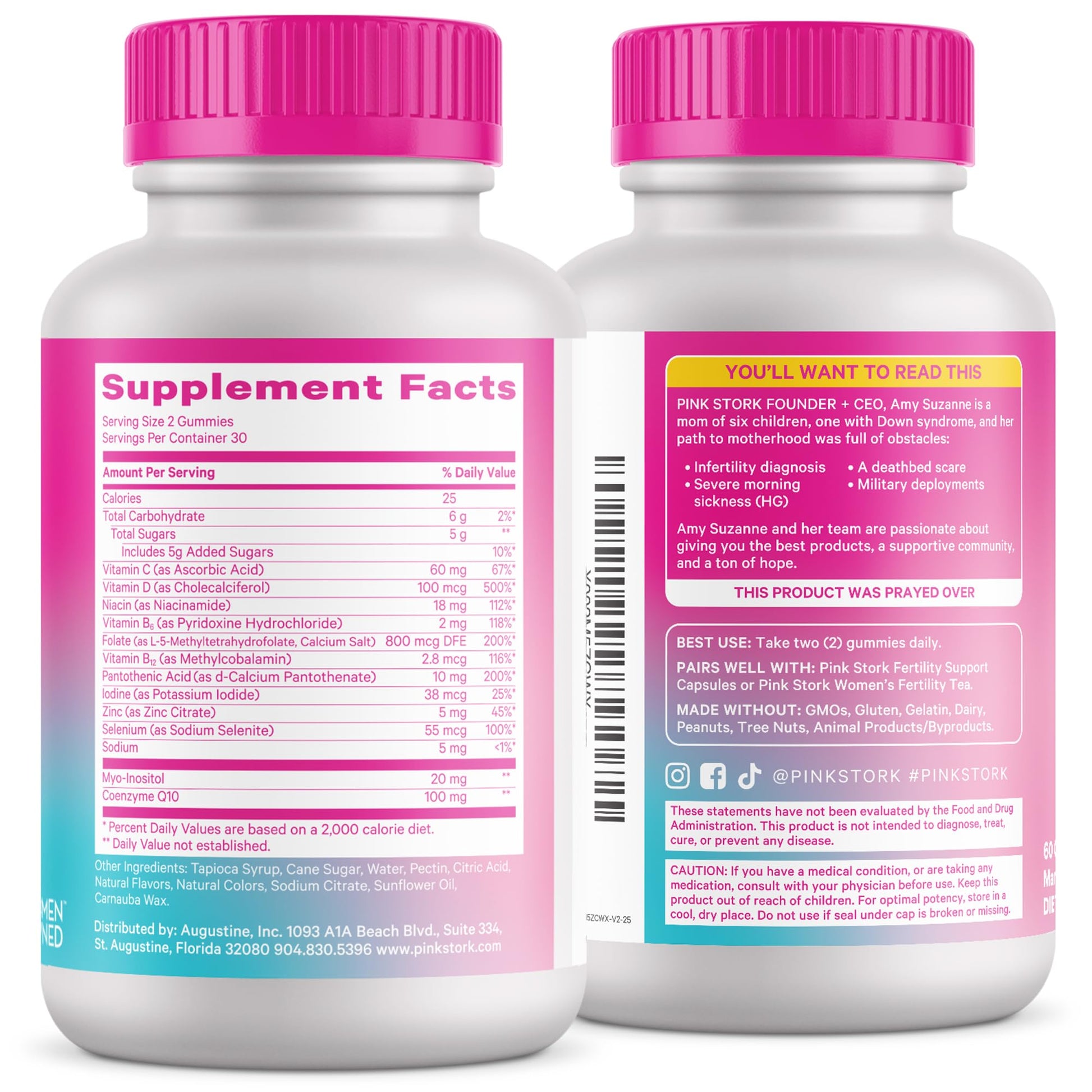 Pink Stork Premium Fertility Gummies | Fertility Supplements for Women with CoQ10, Myo-Inositol + Prenatal Vitamins | Conception Support | Hormone Balance for Women, Ovarian Care - 60 Gummies Pink StorkAu supplements