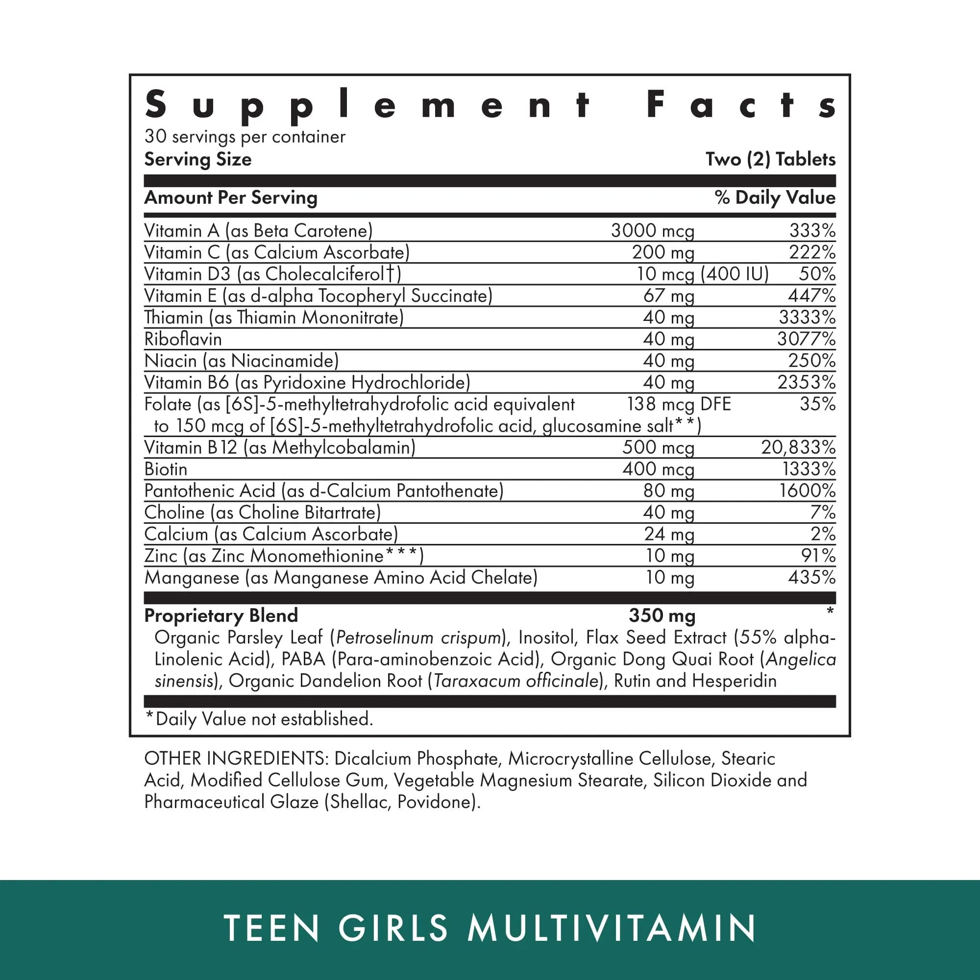 Michael's Health Naturopathic Programs Teen Girls Multivitamin - 60 Vegetarian Tablets - with B Complex Vitamins & Female Herbal Blend MICHAEL'SAu supplements