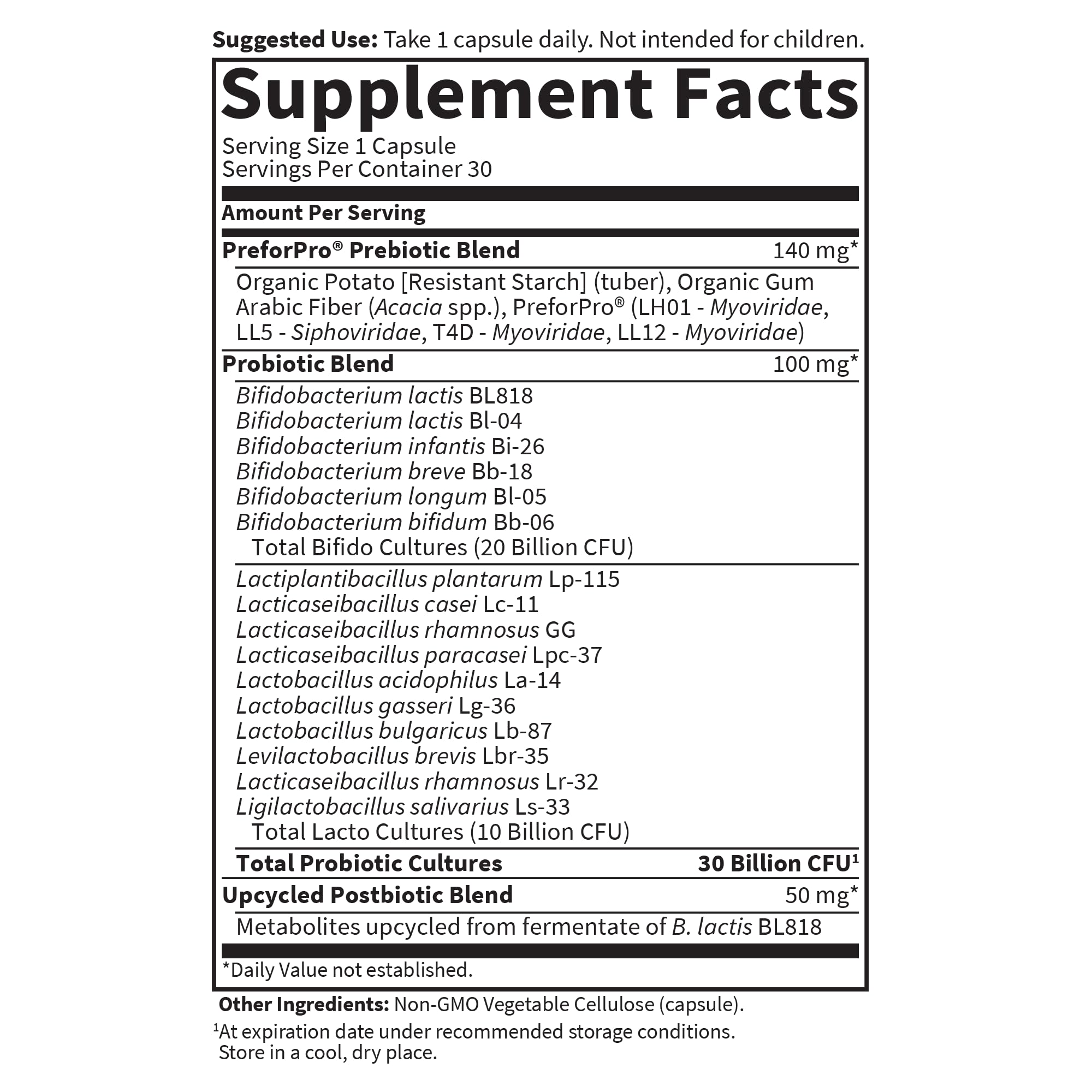 Garden of Life Dr Formulated Probiotics 30 Billion CFU Pre + Pro + Postbiotics for Men and Women Digestive and Immune Support, Potato, Acacia, Postbiotic Metabolites, 30 Mini Vegetarian Capsules Garden of LifeAu supplements