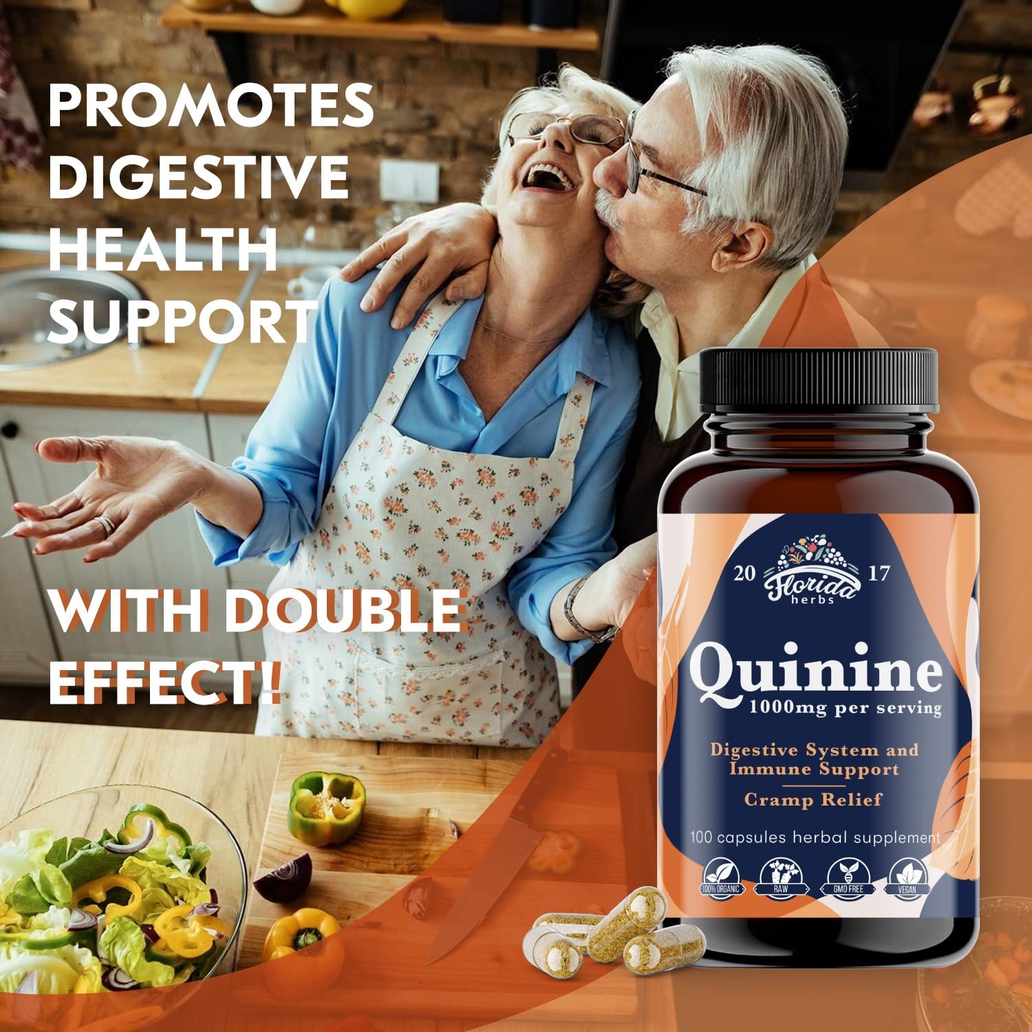 Leg Cramps Support Organic Pills - 1000 mg - Quinine Tablets for Cramp Defense FLORIDA HERBSUS supplements