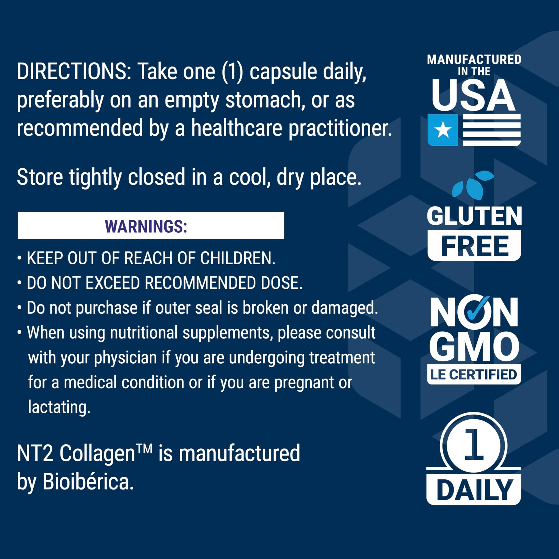 Life Extension NT2 Collagen™, Joint Health Supplement for Joint Comfort & Mobility, Gluten-Free, Non-GMO, 1 Daily, 60 Small Capsules Life ExtensionAu supplements